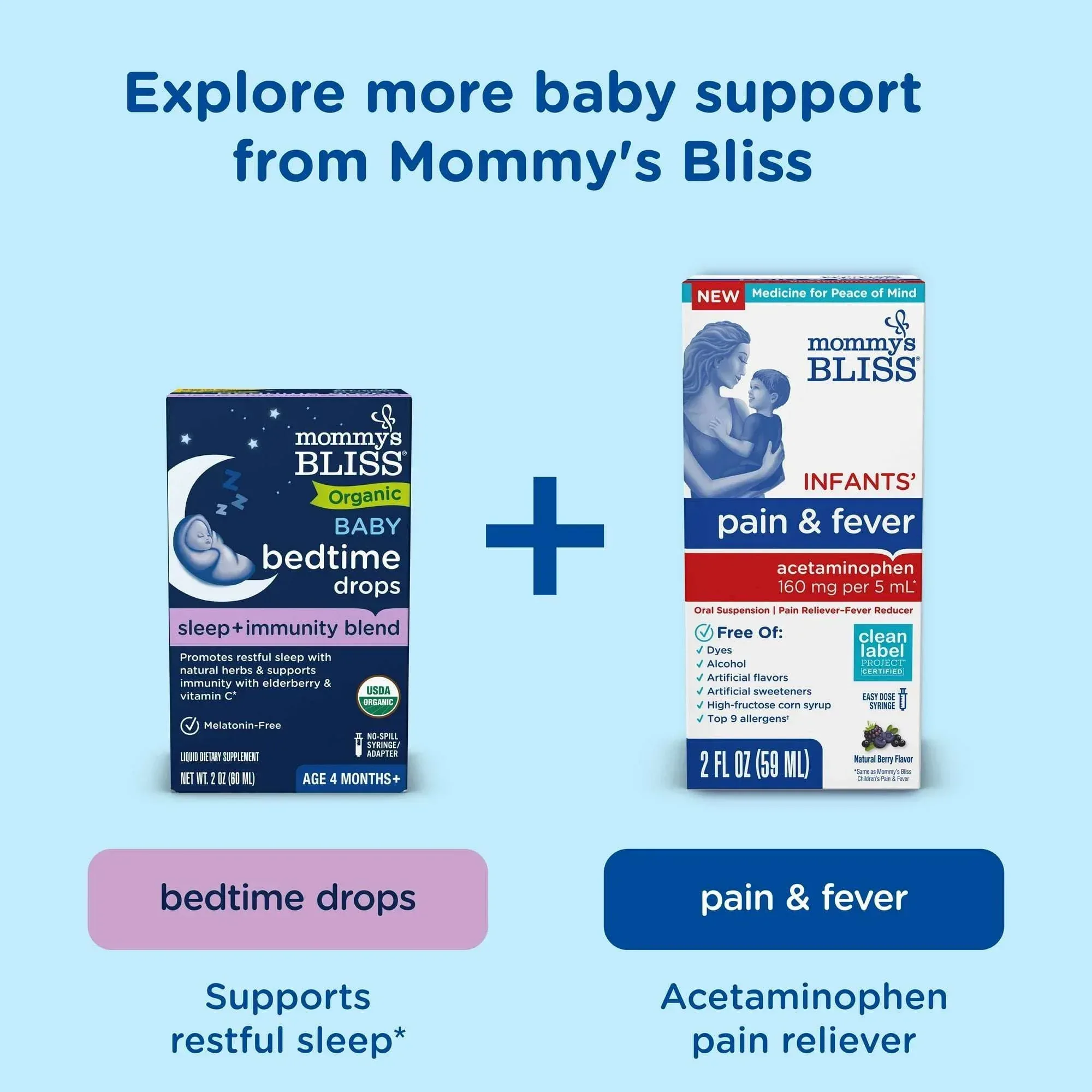 Mommy’s Bliss Organic Day + Night Cough Syrup, Age 4 Months+, OTC, 2 × 1.67 fl oz Bottles - Image 3