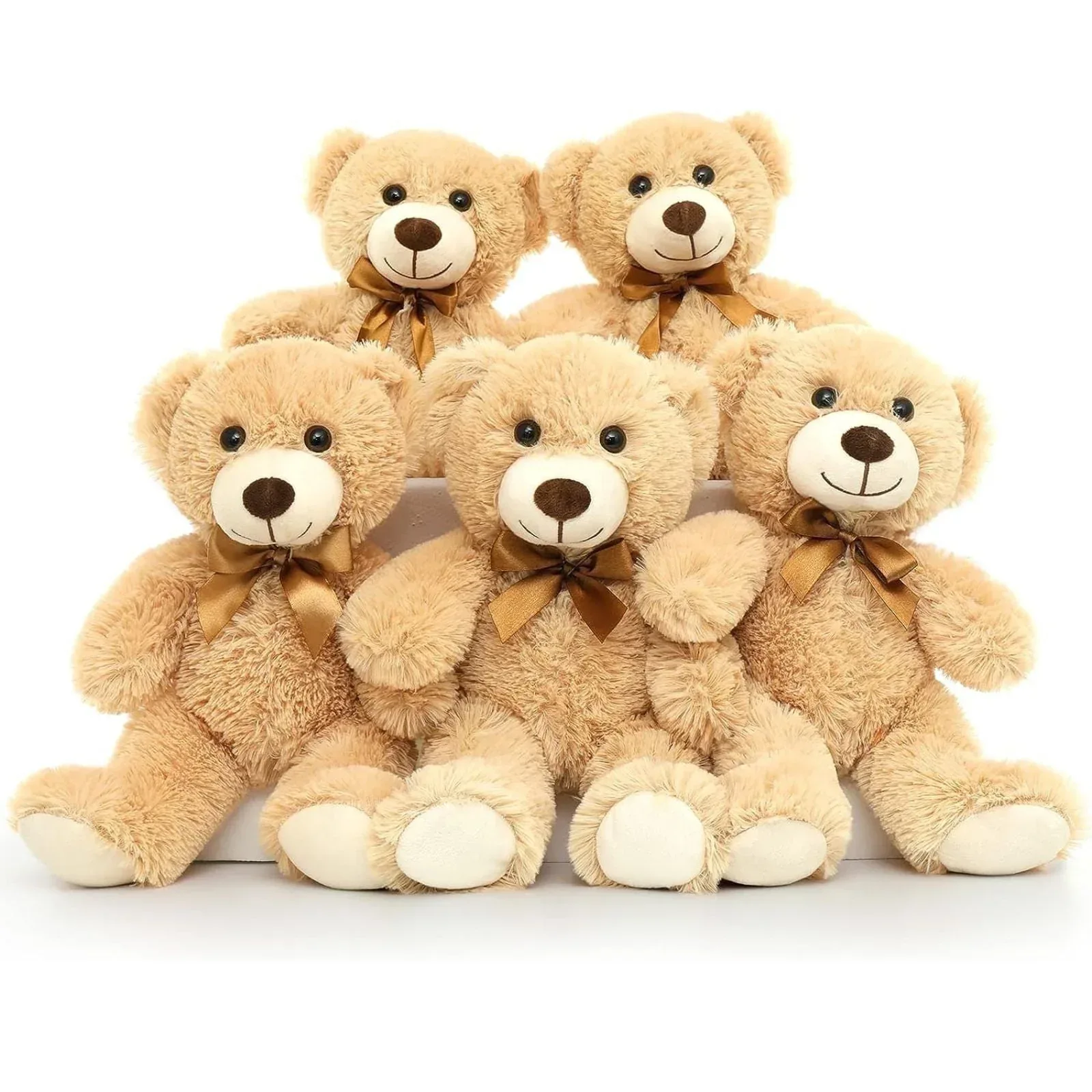 MorisMos 5 Packs Teddy Bears 14'' Bulk Stuffed Animals Plush Bear