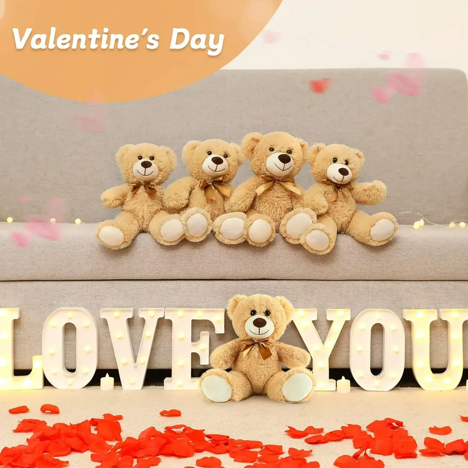 MorisMos 5 Packs Teddy Bears 14'' Bulk Stuffed Animals Plush Bear - Image 5