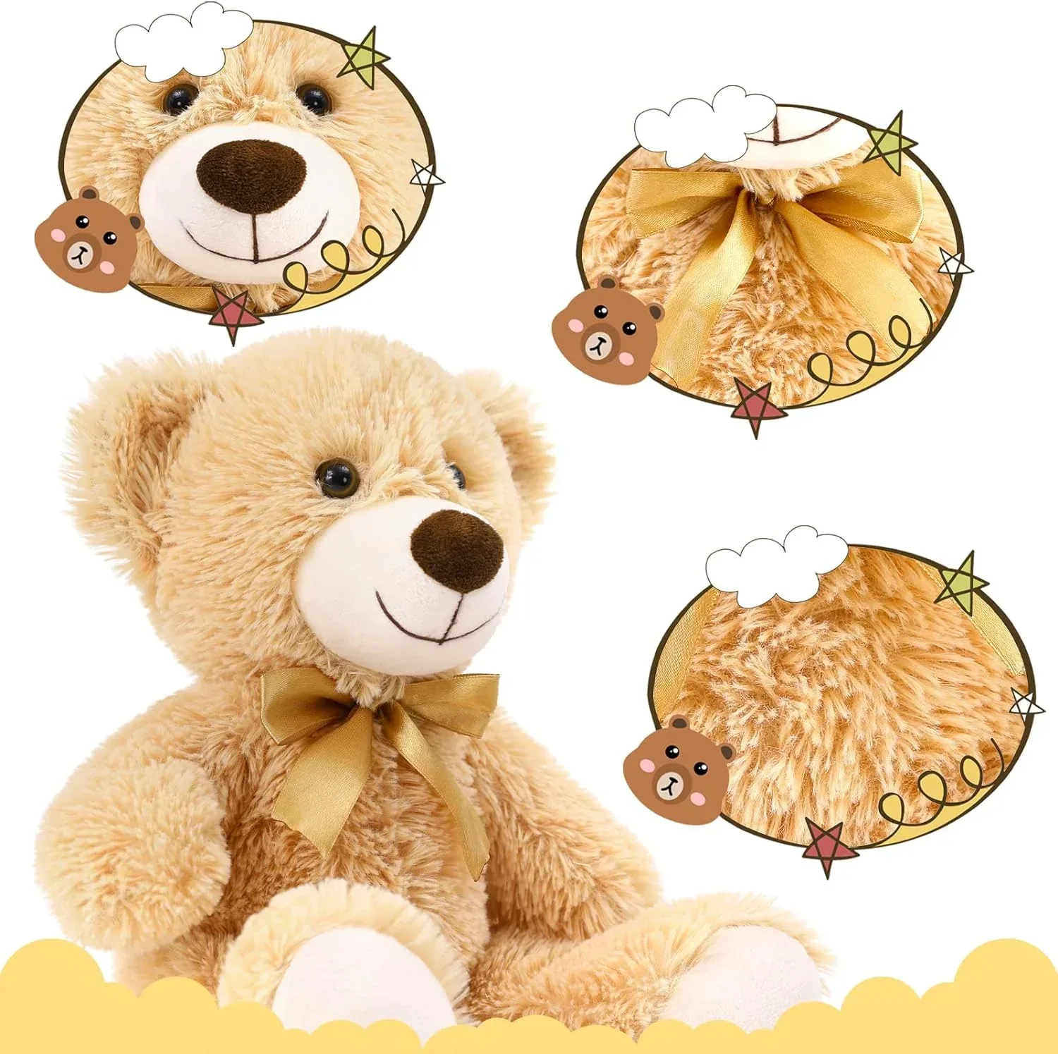 MorisMos 5 Packs Teddy Bears 14'' Bulk Stuffed Animals Plush Bear - Image 6