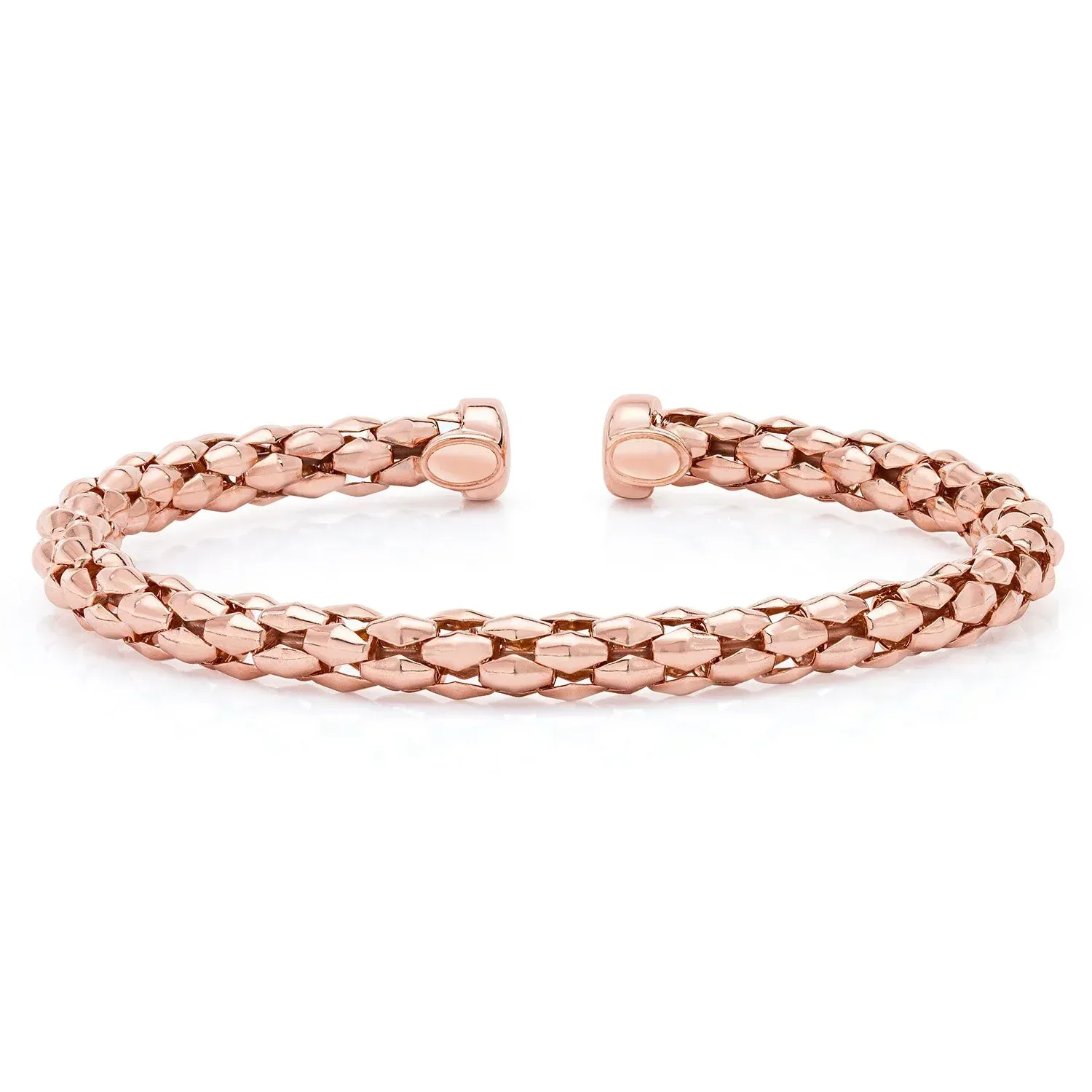Mosaic Chain Bangle Bracelet Set in Sterling Silver & 18K Gold Plated - Image 4