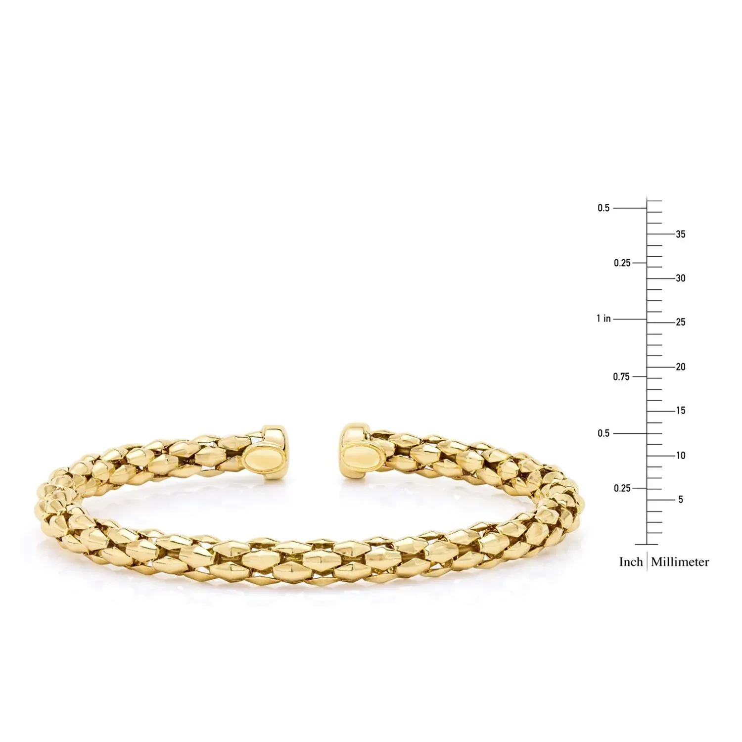 Mosaic Chain Bangle Bracelet Set in Sterling Silver & 18K Gold Plated - Image 5