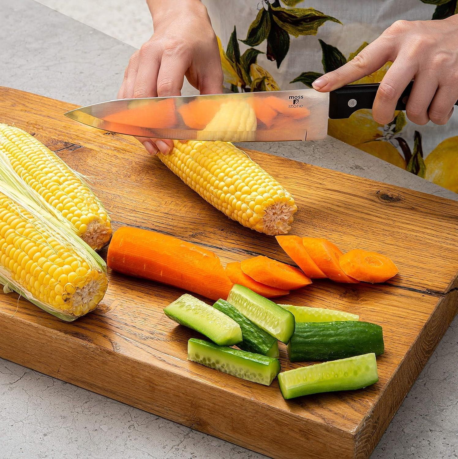 Moss & Stone Professional Kitchen Knife Chef Set, Small Knife Set With Block, Black Titanium Plated Kitchen Knife Set, Stainless Steel Scratch Resistant & Rust Proof Sharp Kitchen Knives. - Image 35