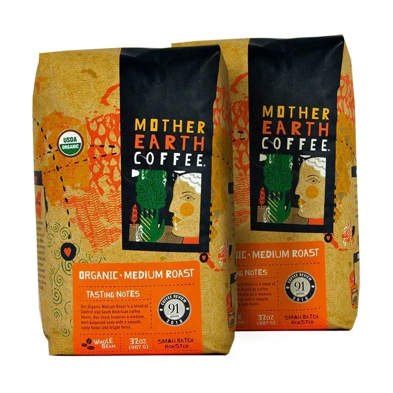 Mother Earth Organic Medium Roast Coffee 2 lb, 2-pack - Image 2