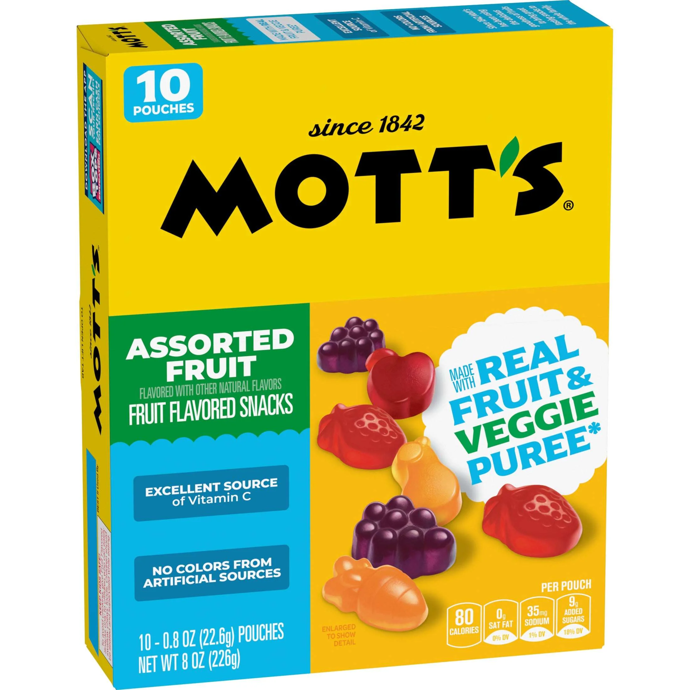 Mott's Fruit Flavored Snacks, Assorted Fruit, Gluten Free Snack, 10 Count, 8 oz - Image 10