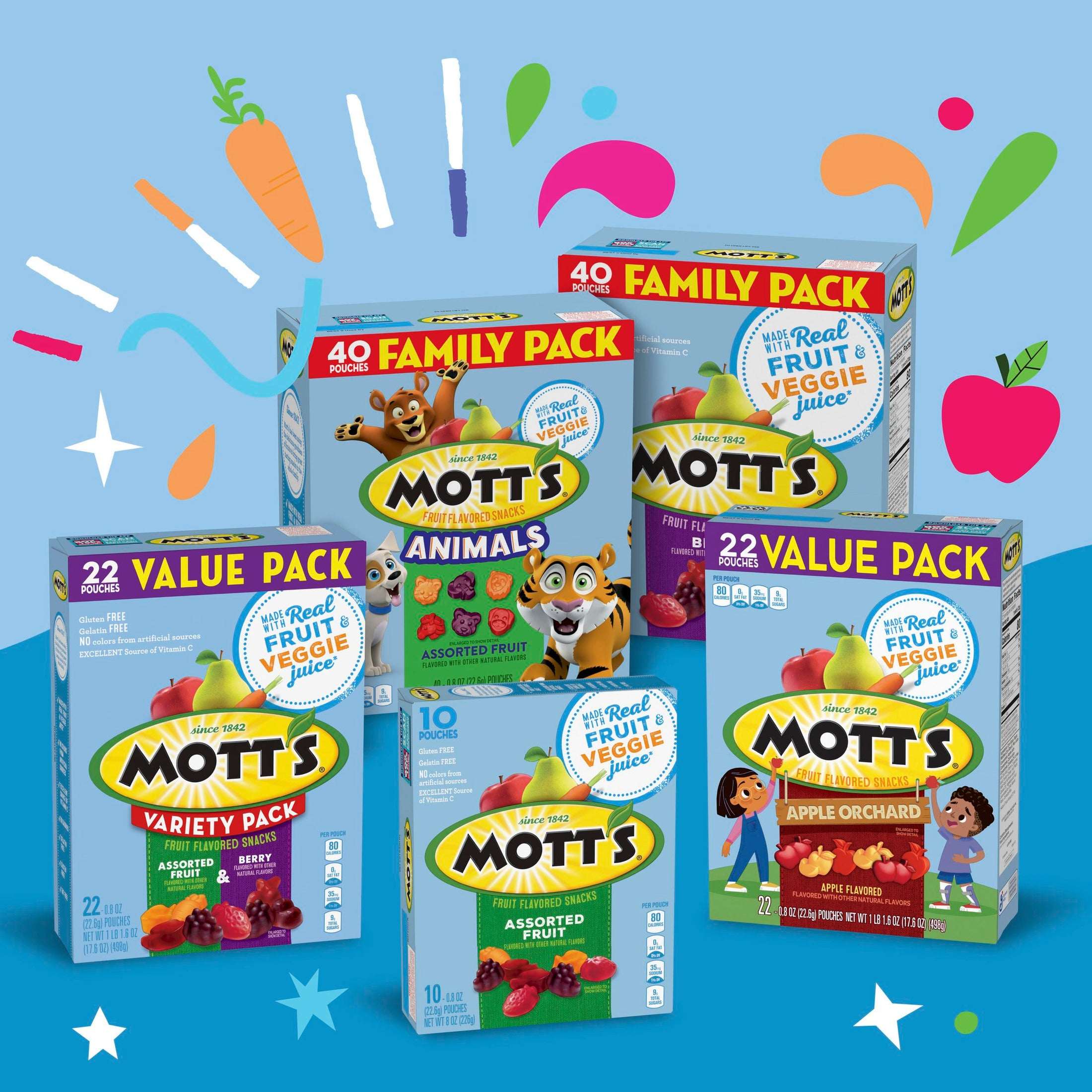 Mott's Fruit Flavored Snacks, Assorted Fruit, Gluten Free Snack, 10 Count, 8 oz - Image 7