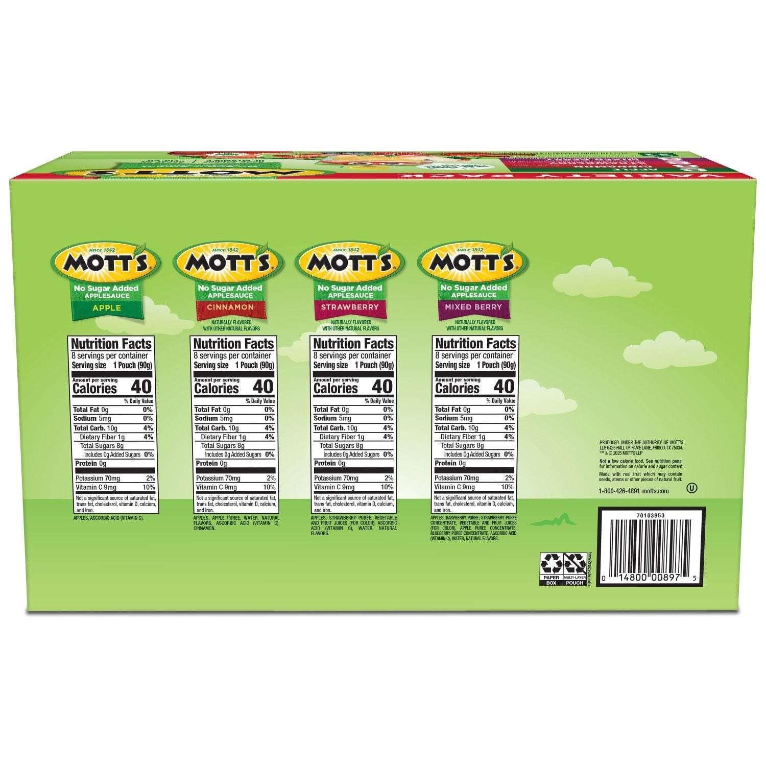 Mott's No Sugar Added Applesauce Variety Pack, 3.2 oz., 32 pk. - Image 11