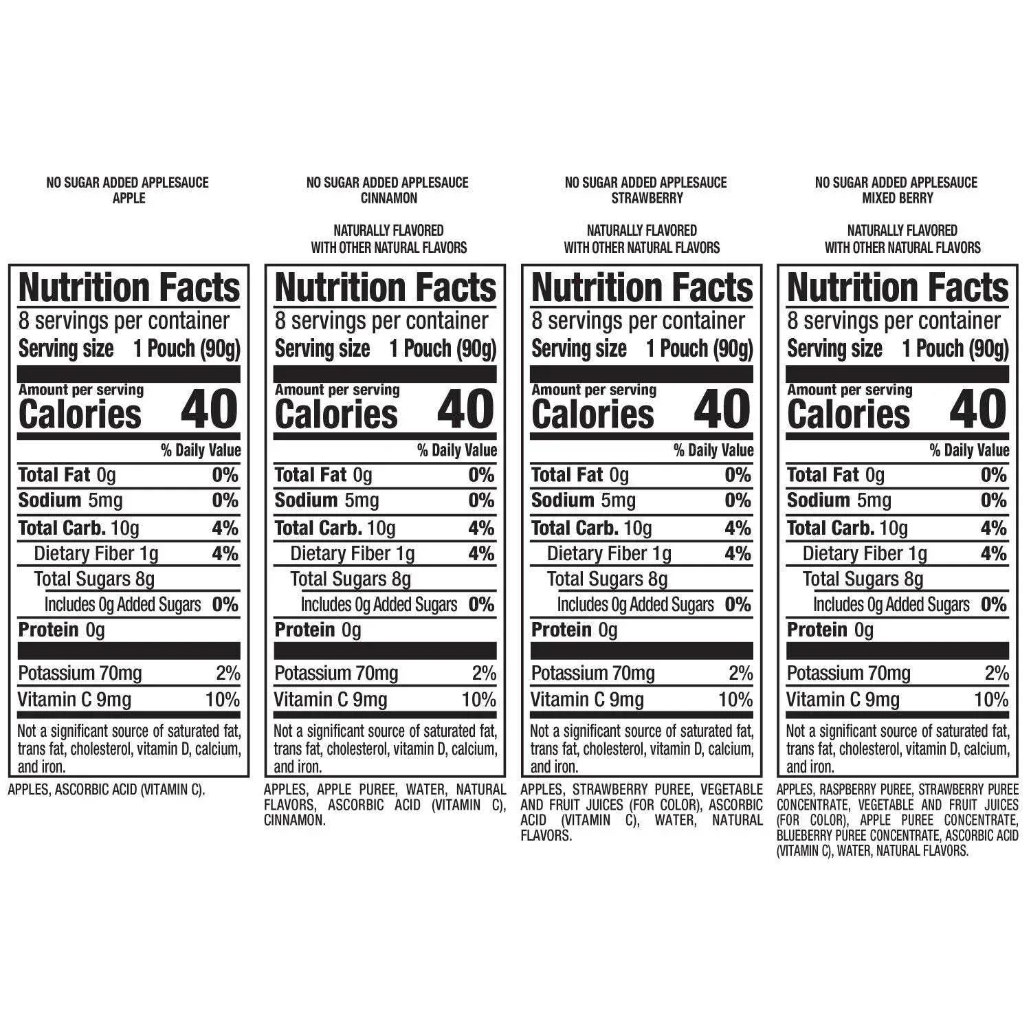 Mott's No Sugar Added Applesauce Variety Pack, 3.2 oz., 32 pk. - Image 2