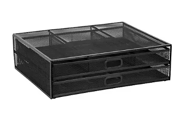 Mount-It! Mesh Monitor Riser with Drawers - Image 2
