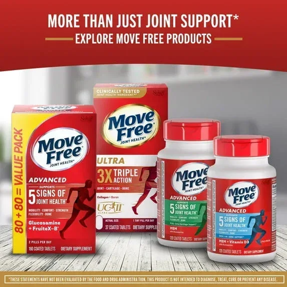Move Free Ultra Triple Action Joint Health Supplement with Type II Collagen, Boron & Hyaluronic Acid, 37 Tablets - Image 5