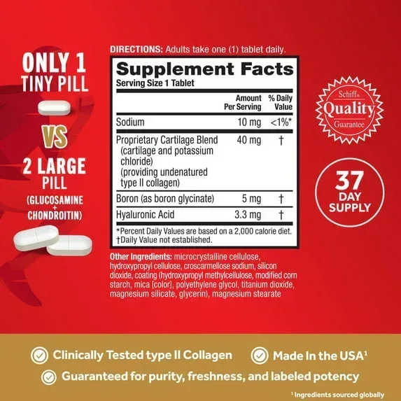 Move Free Ultra Triple Action Joint Health Supplement with Type II Collagen, Boron & Hyaluronic Acid, 37 Tablets - Image 7