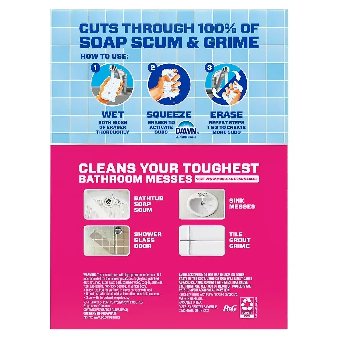 Mr. Clean 2-In-1 Bathroom Magic Eraser Sponges, 11 ct. - Image 2