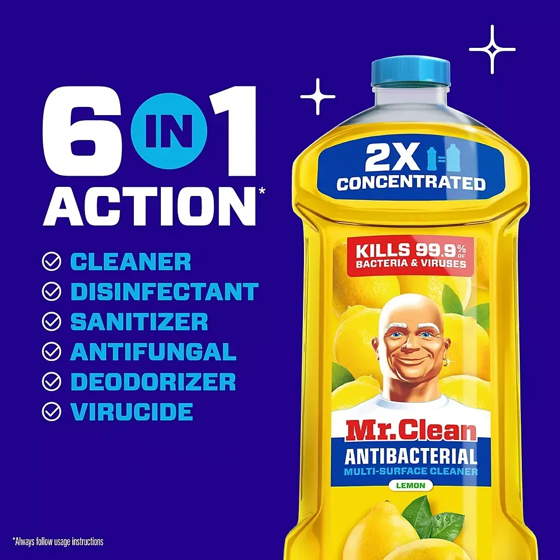 Mr. Clean All Purpose Mopping & Antibacterial Cleaner - Lemon Scent, 101 oz. - Image 3