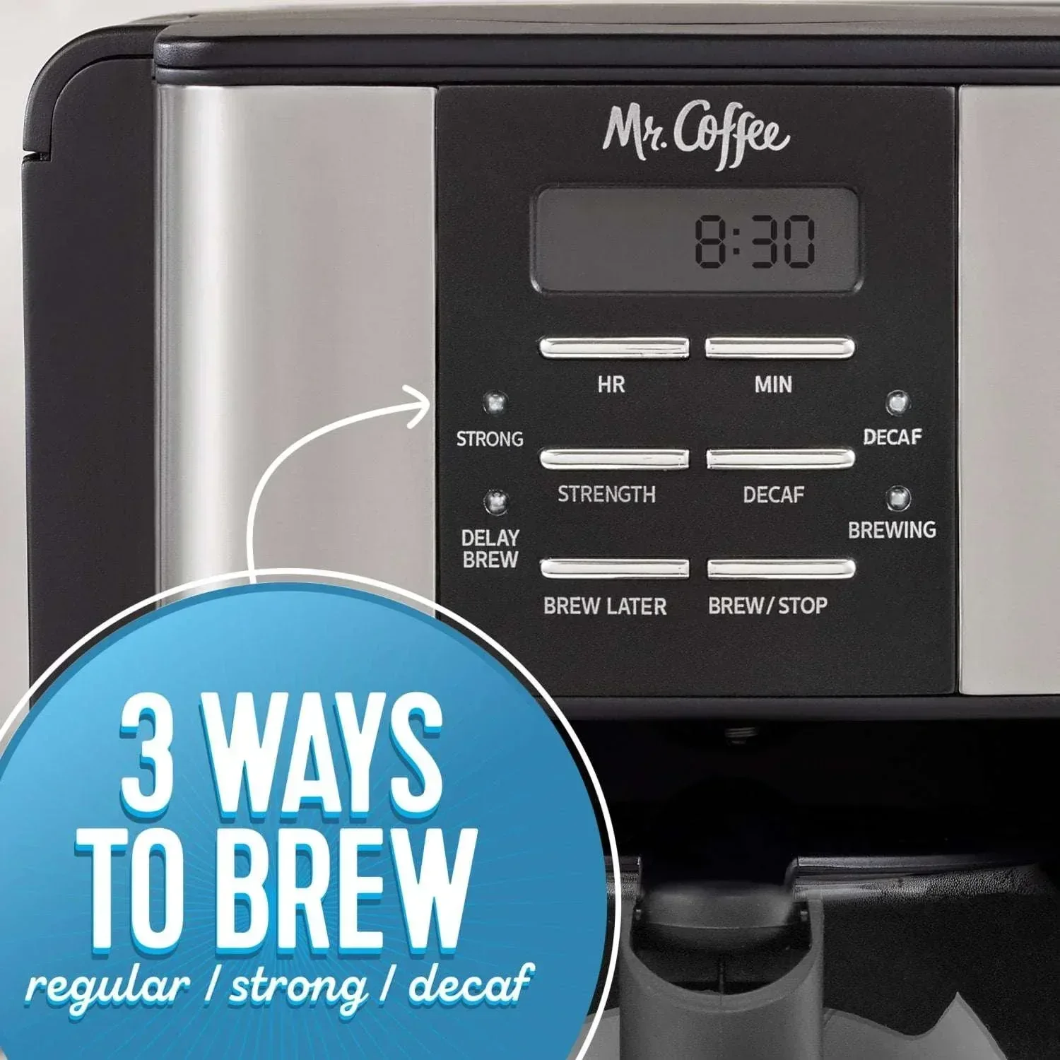 Mr. Coffee 12 Cup Programmable Coffee Maker with 3-Way to Brew System - Image 2