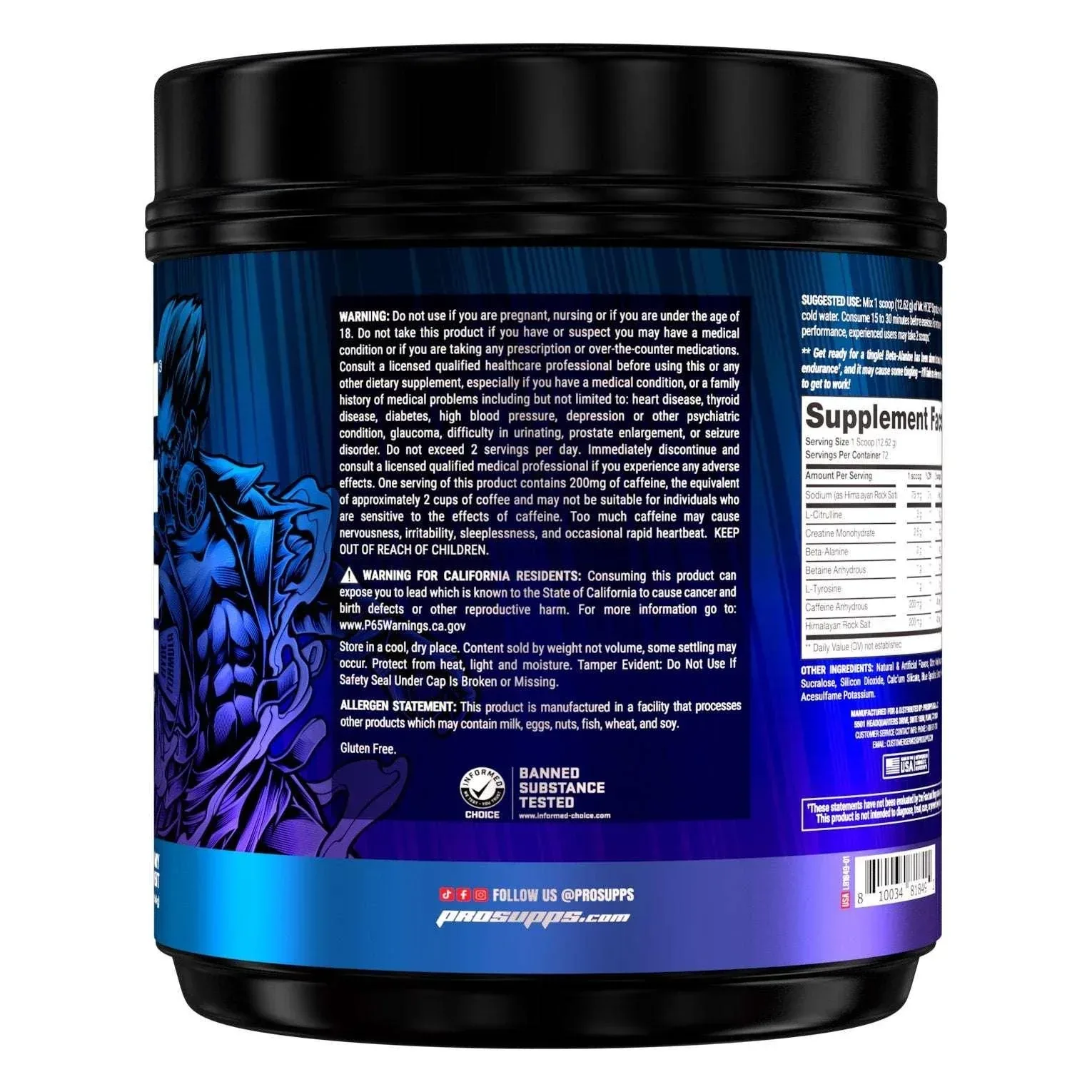 Mr. Hyde Signature Pre-Workout, Blue Razz, 72 Servings - Image 4