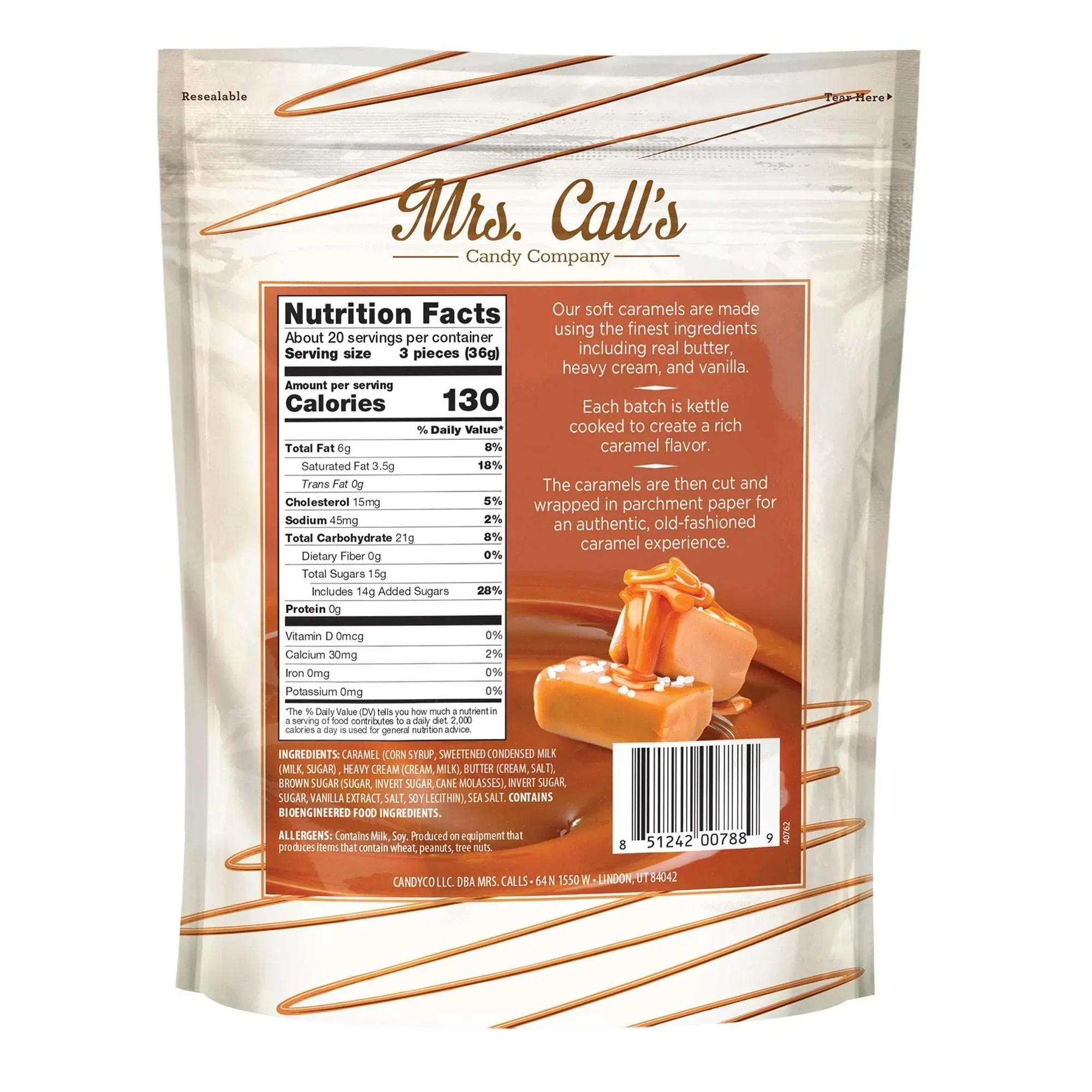 Mrs. Calls Kettle Cooked Sea Salt Soft Caramels 25 oz, 2-pack - Image 2