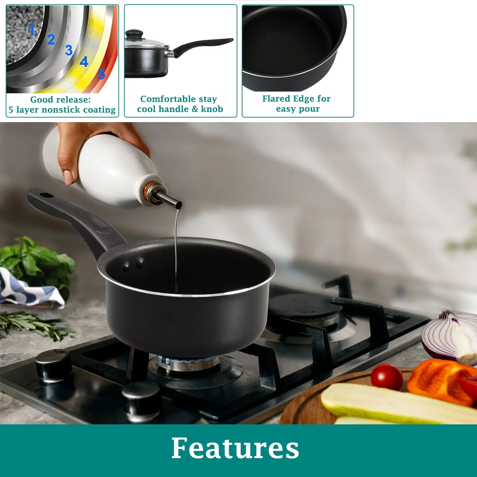 MS 3PC SAUCE PAN BLK - Image 5