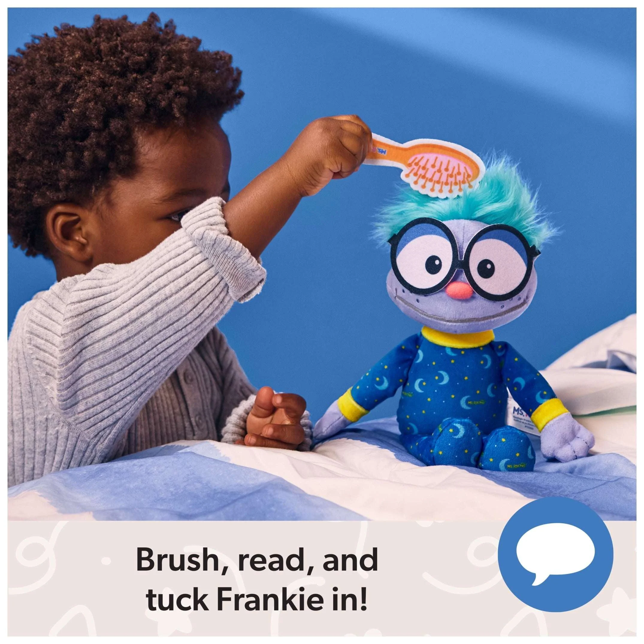 Ms. Rachel Goodnight Frankie Bedtime Playset, 11” Plush with Sleeping Bag & Accessories - Image 3