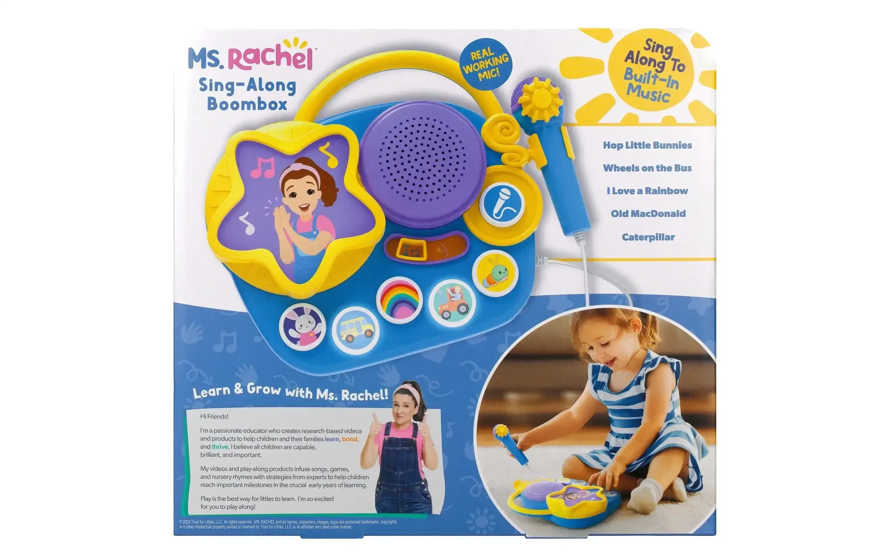 Ms. Rachel Karaoke Microphone Sing-Along Musical Boombox, Child Electronic Learning Systems for 18+ Months - Image 11