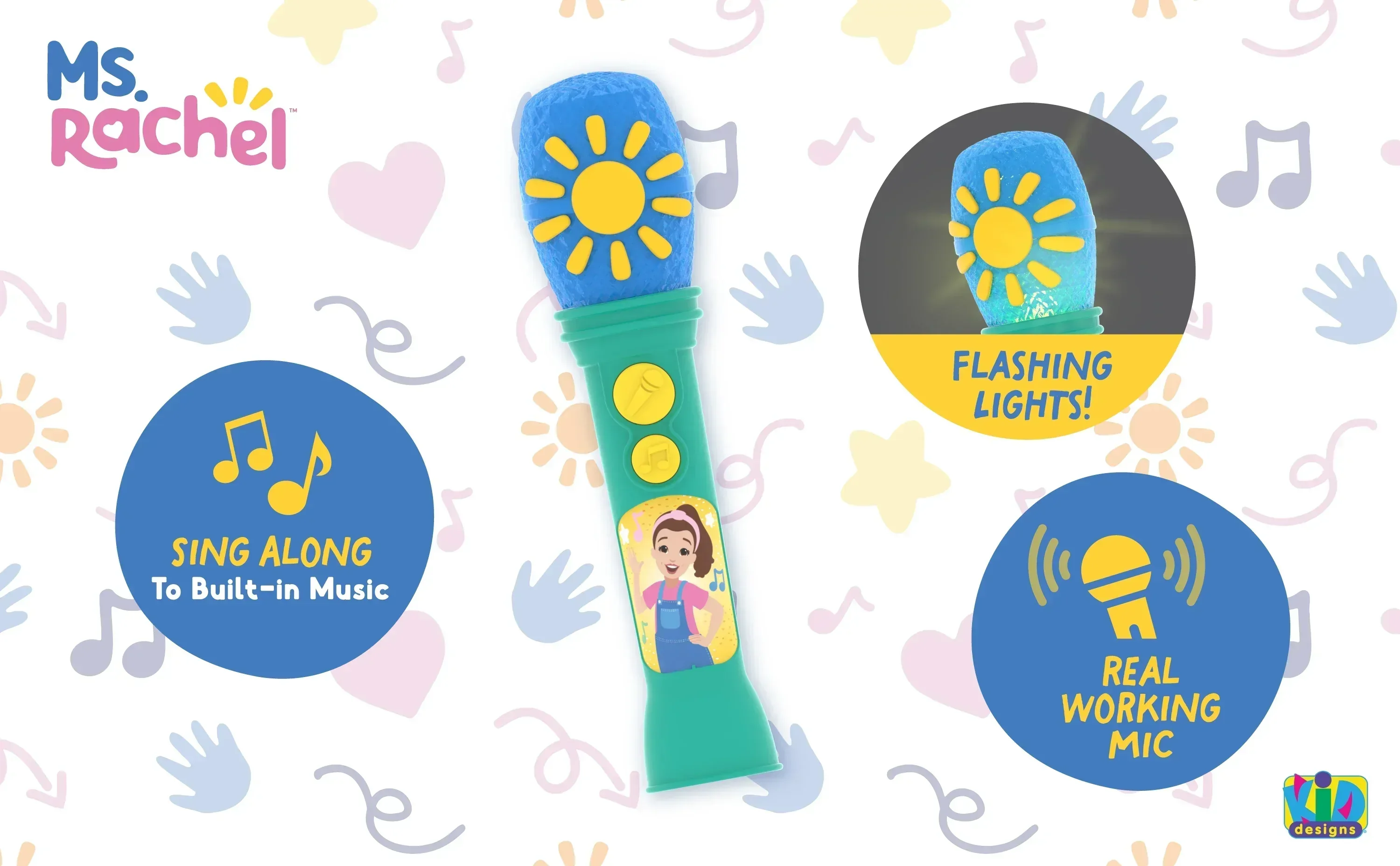 Ms. Rachel Sing Along Microphone, Includes Built-in Music and Lights, Children Ages 18+ Months - Image 5