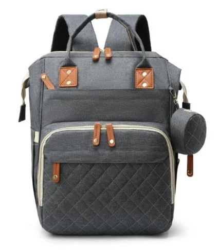 Multi-Function Waterproof Diaper Bag Backpack, 16 Pockets, Changing Pad, Anti-Theft Design, Unisex, Large (Gray)
