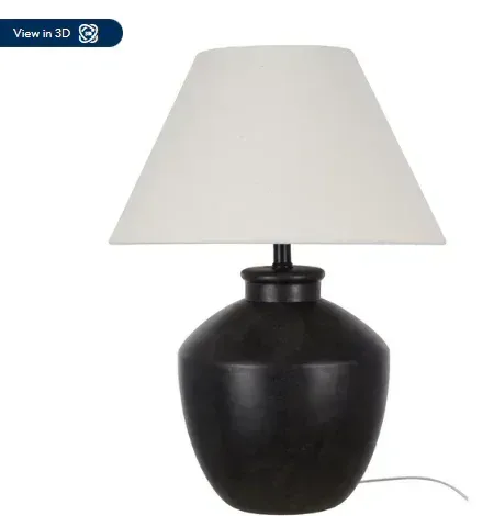 My Texas House 22" Urn Table Lamp, Distressed Texture, Black Finish - Image 2
