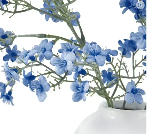 My Texas House Blue Faux Floral Springs in White Ceramic Vase, 16" Heigh - Image 3