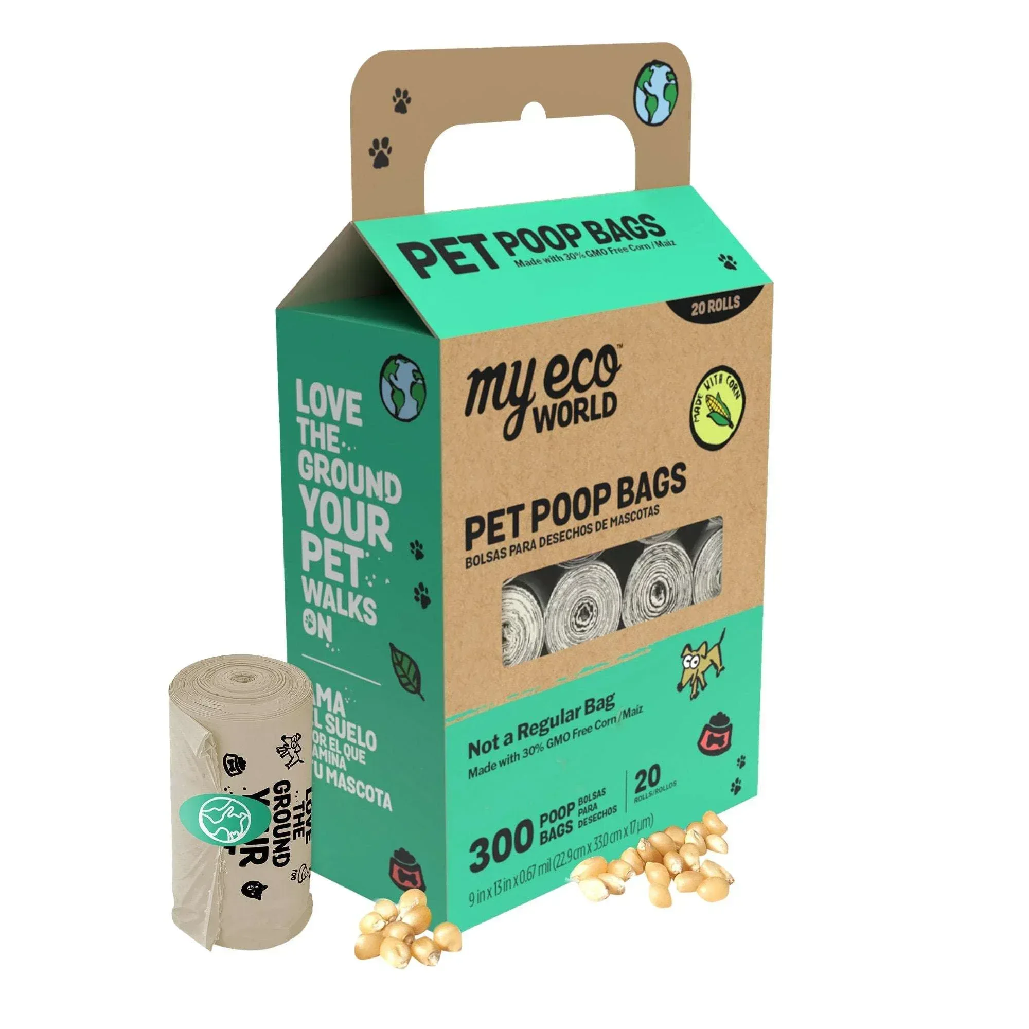 MyEco World Poop Bags 40 Roll Pack, 600 Bags - Image 2