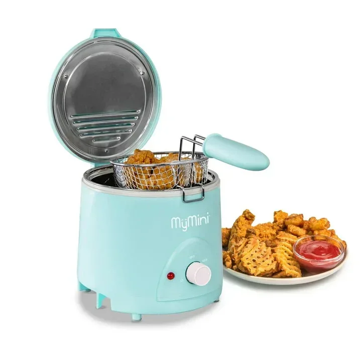MyMini 1.5 qt Electric Deep Fryer, 700 watts, Aqua - Image 4
