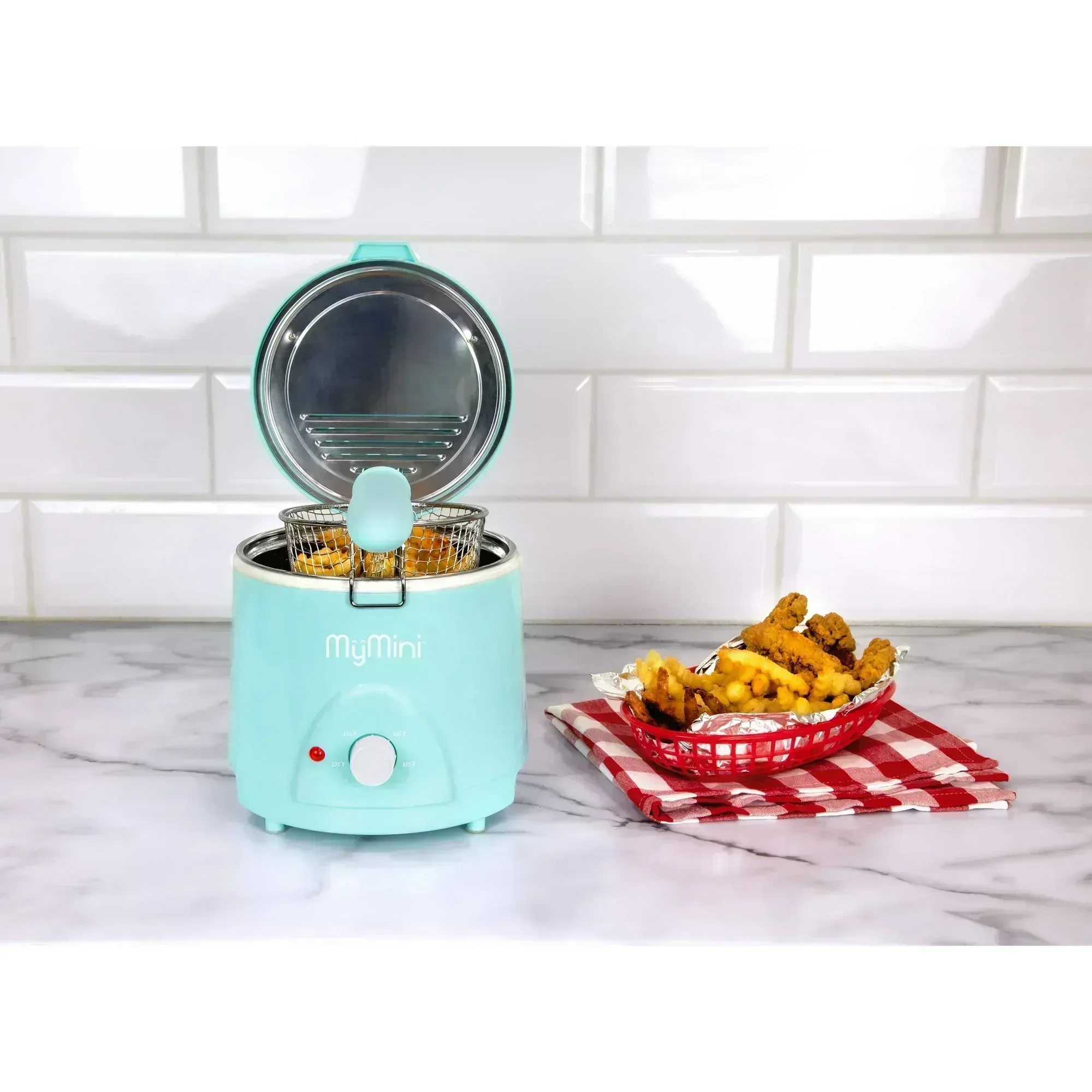 MyMini 1.5 qt Electric Deep Fryer, 700 watts, Aqua - Image 3
