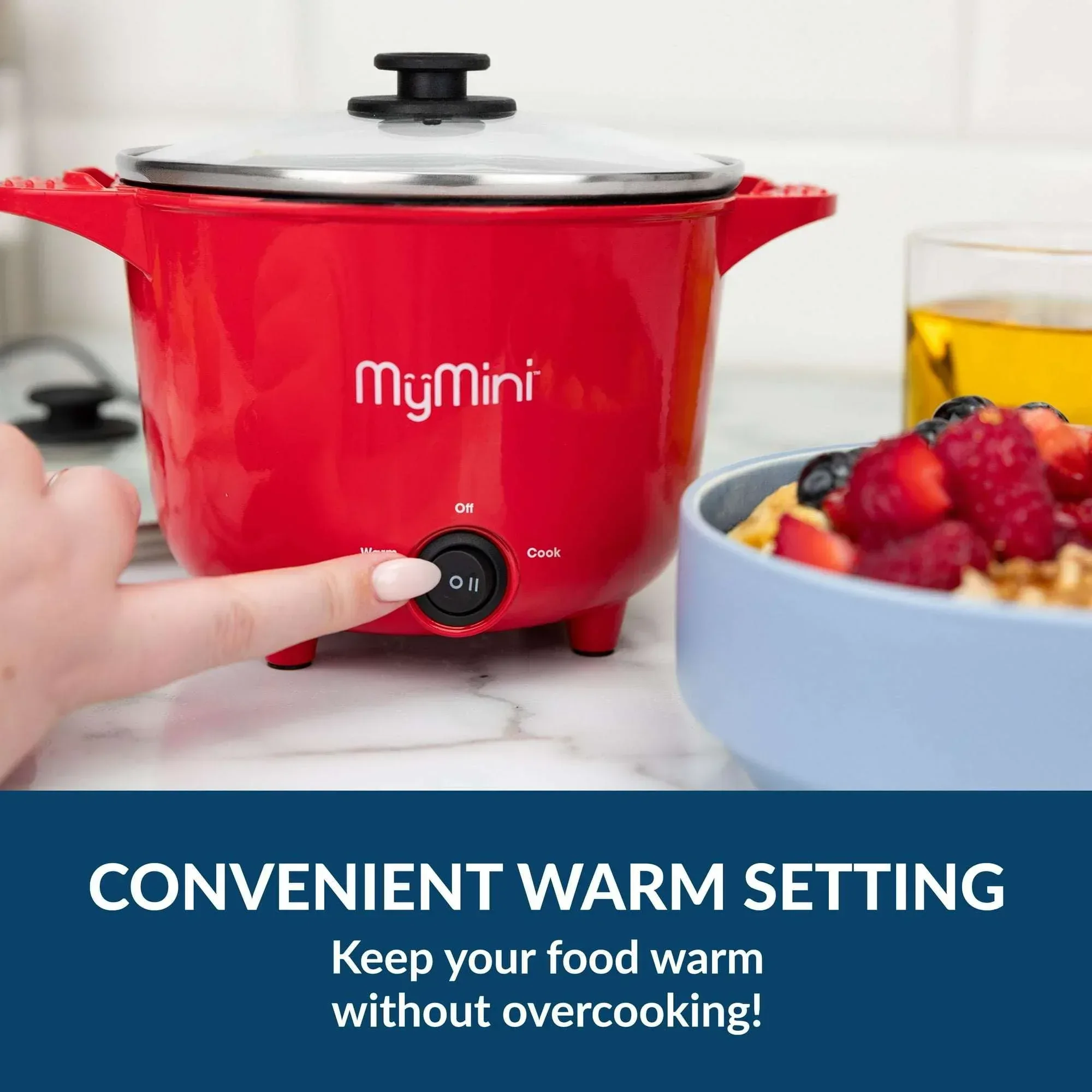 MyMini 32 oz Electric Multi-Cooker Pot, 260 watts, Red - Image 2