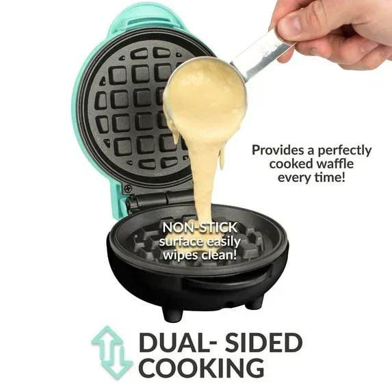 MyMini Waffle Maker, Teal - Image 6