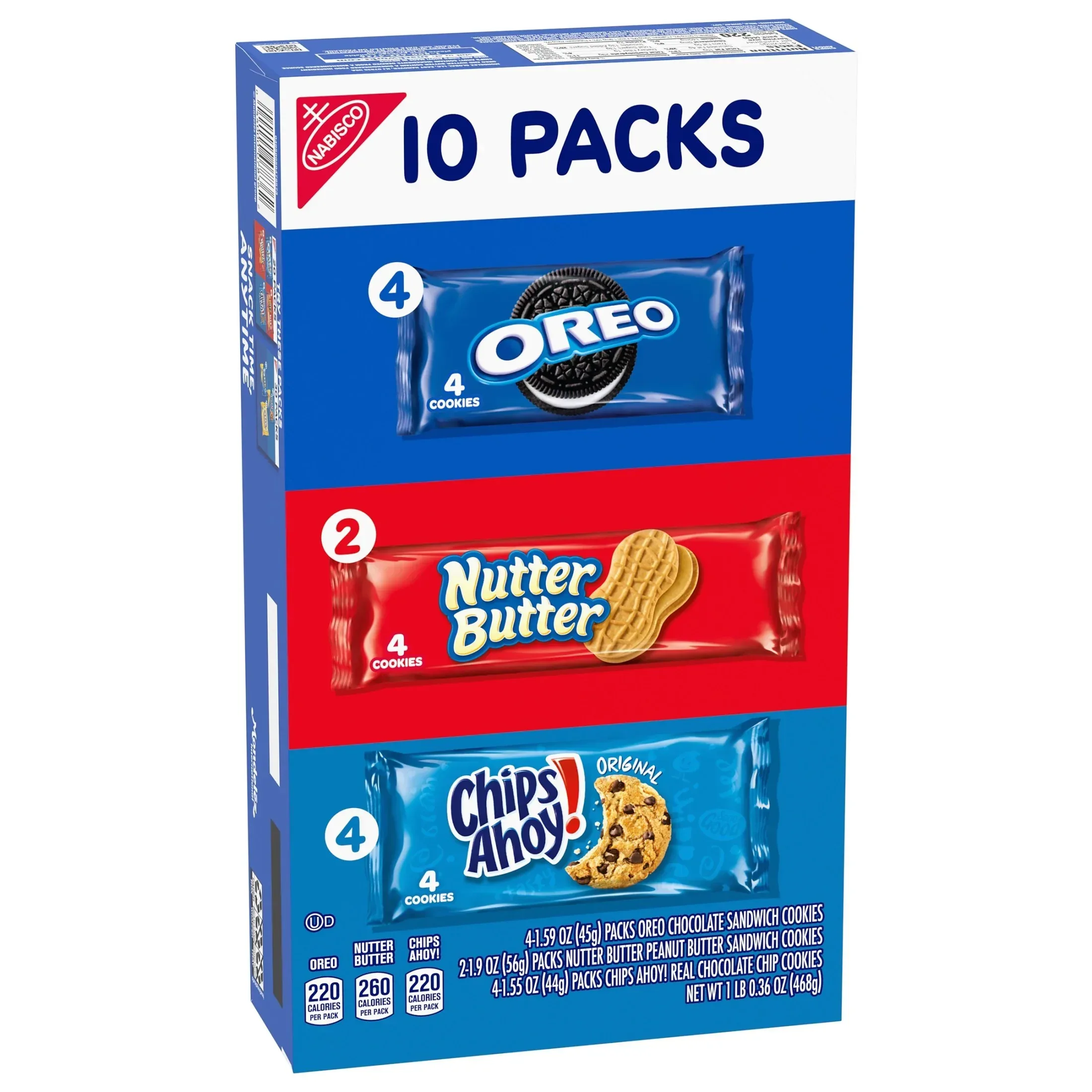 Nabisco Cookie Variety Pack, OREO, Nutter Butter, CHIPS AHOY!, 10 Snack Packs (4 Cookies Per Pack) - Image 9