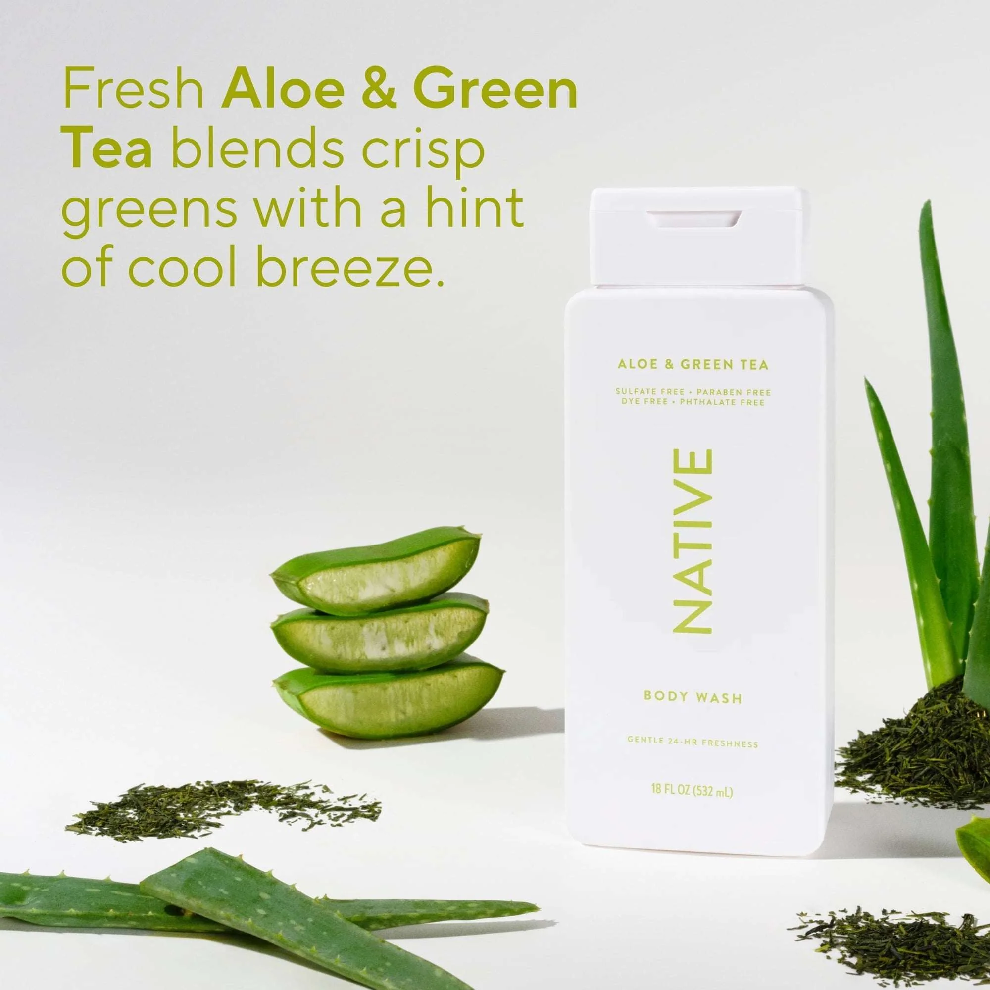 Native Body Wash, Aloe & Green Tea, Sulfate Free, for Women & Men, 18 fl oz - Image 5