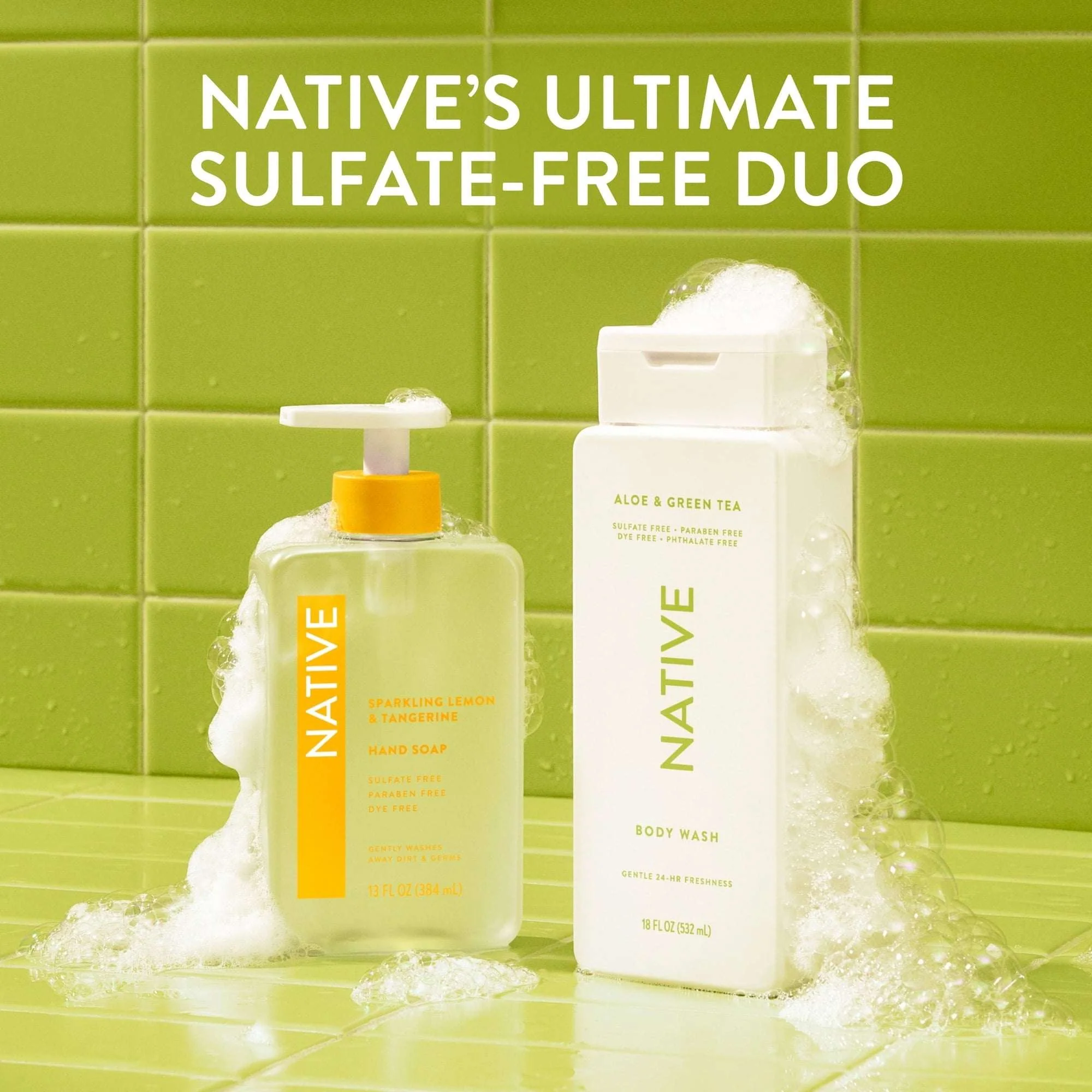Native Body Wash, Aloe & Green Tea, Sulfate Free, for Women & Men, 18 fl oz - Image 9