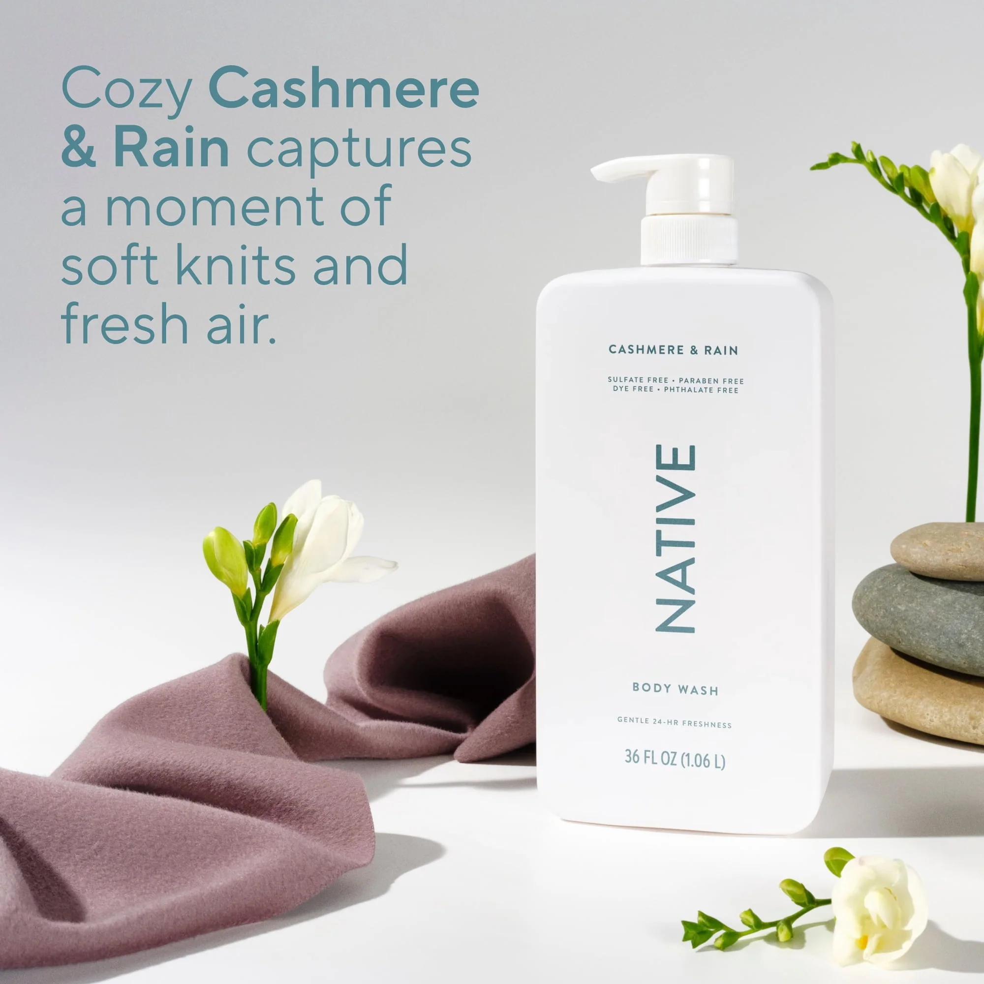 Native Body Wash, Cashmere & Rain, Sulfate Free, for Women & Men, 36 fl oz - Image 5
