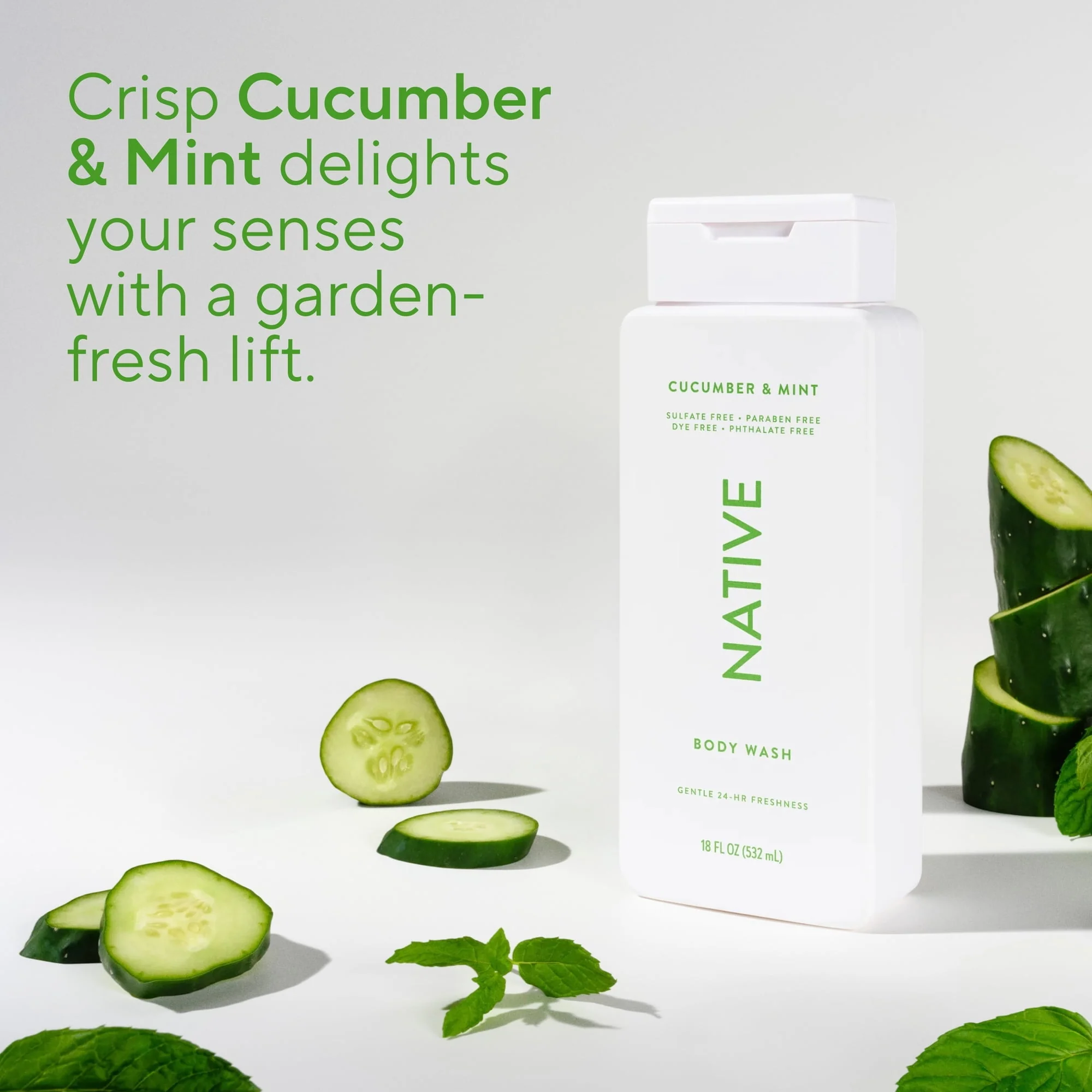Native Body Wash, Cucumber & Mint, for Women & Men, 18 fl oz - Image 5