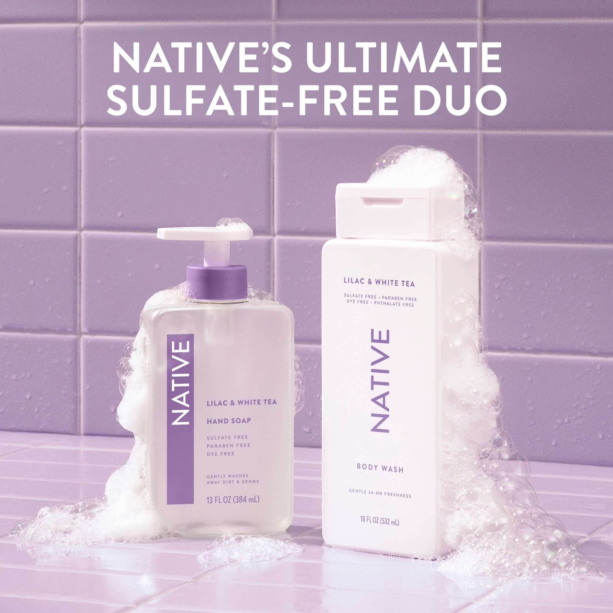 Native Body Wash, Lilac & White Tea, Sulfate Free, for Women & Men, 18 fl oz - Image 9