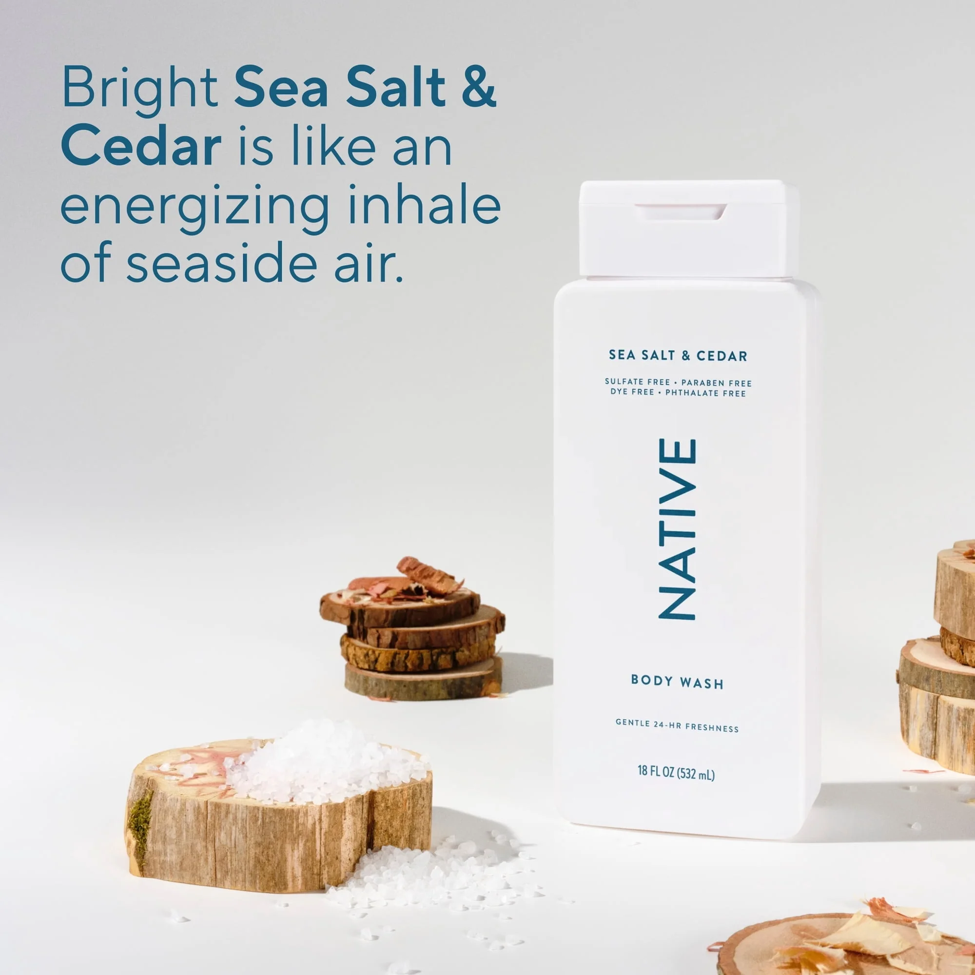 Native Body Wash, Sea Salt & Cedar, Sulfate Free, for Women & Men, 18 fl oz - Image 5
