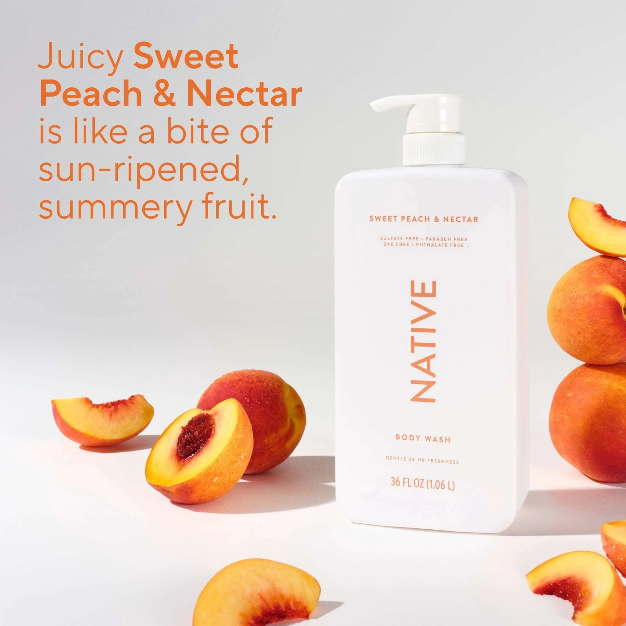 Native Body Wash, Sweet Peach & Nectar, Sulfate Free, 36 fl oz - Image 5