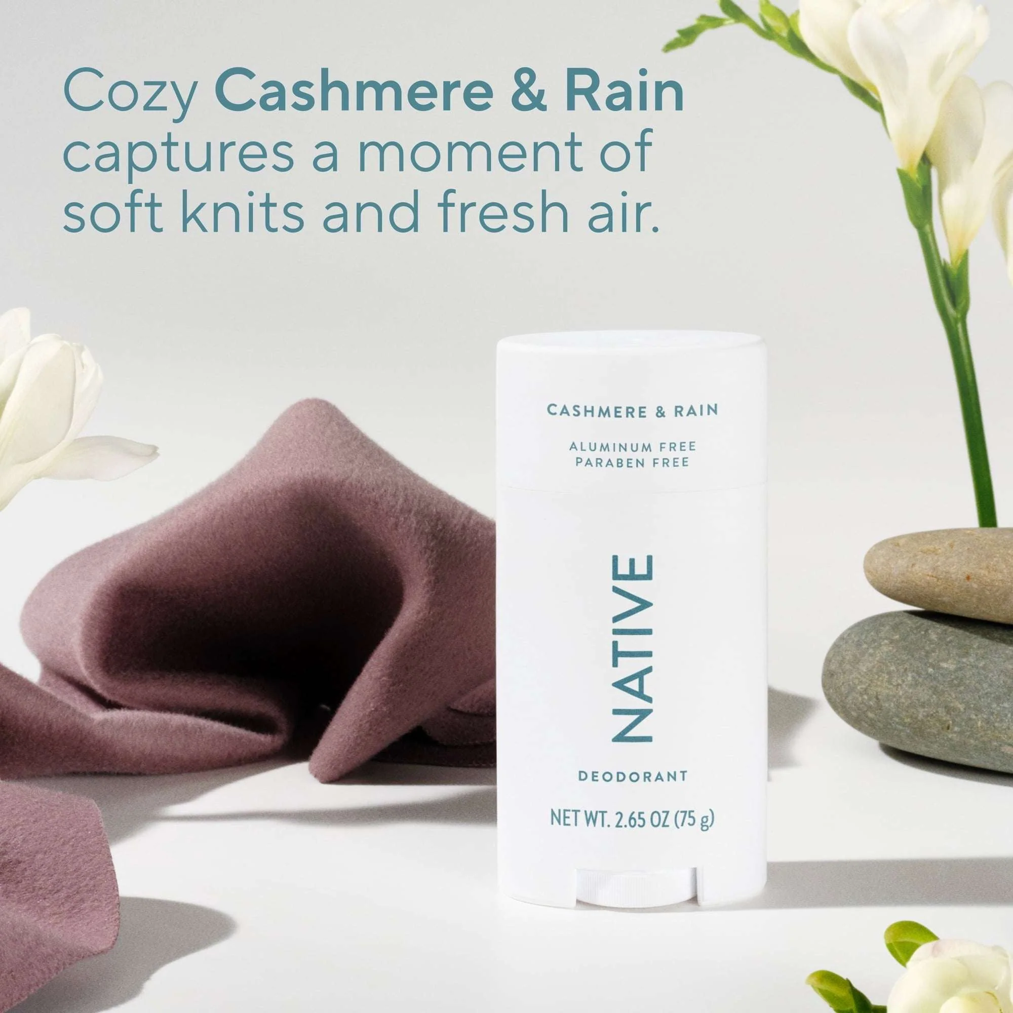 Native Deodorant, Aluminum Free, Cashmere & Rain, for Women and Men, 2.65 oz - Image 4