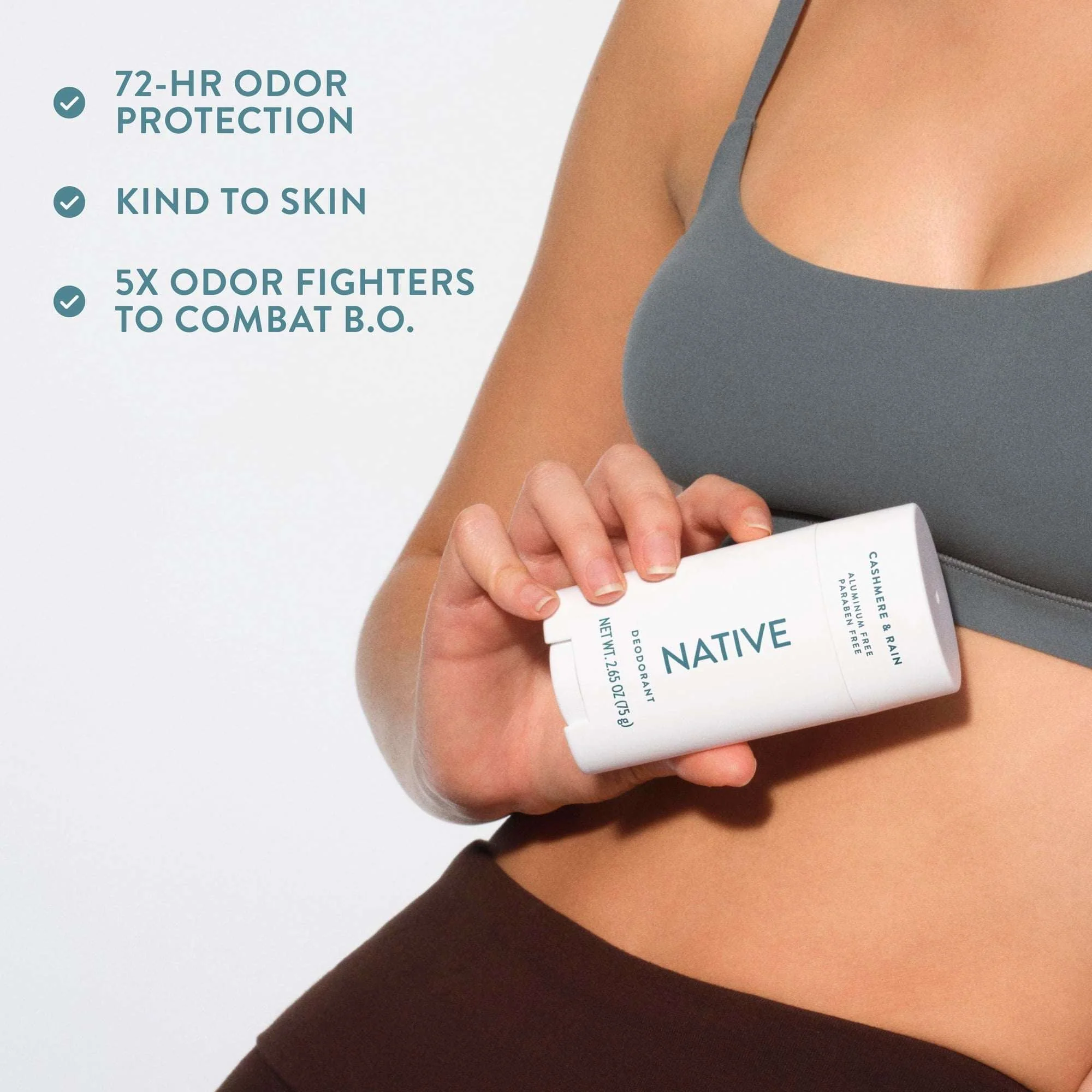 Native Deodorant, Aluminum Free, Cashmere & Rain, for Women and Men, 2.65 oz - Image 7