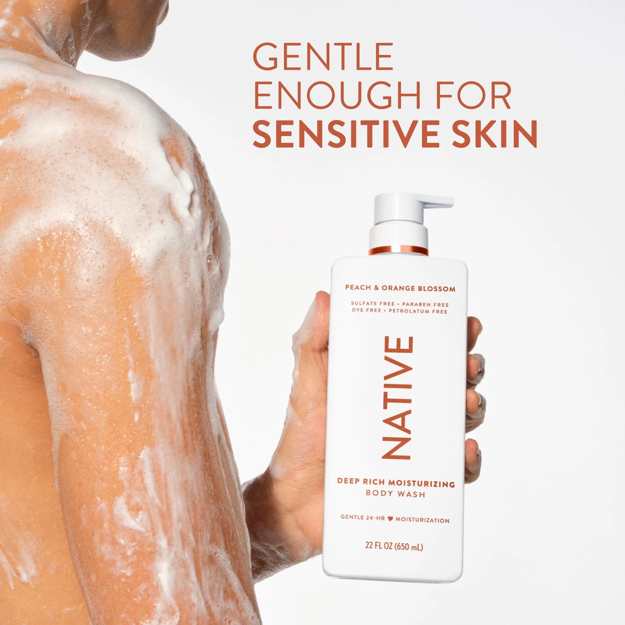 Native Moisturizing Body Wash Peach & Orange Blossom, 22 fl oz - Image 5