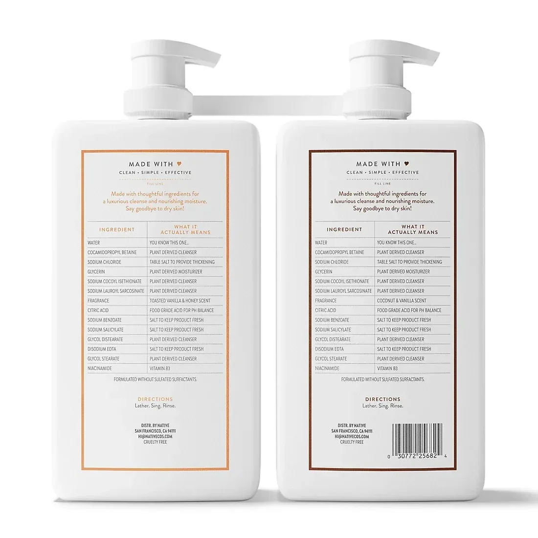 Native Vanilla Vibe Nourishing Body Wash, 2 pk./68 fl. oz. - Image 2