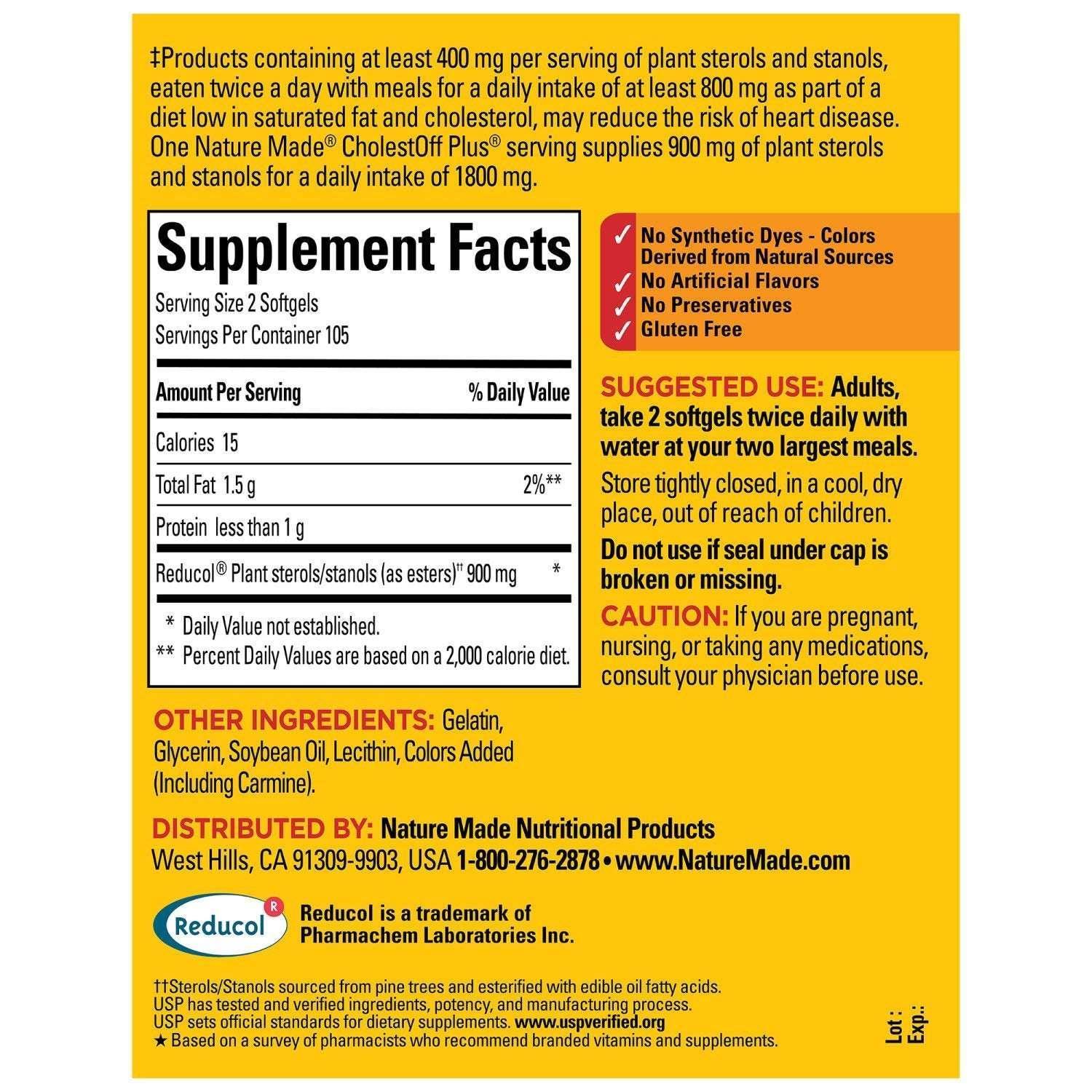 Nature Made CholestOff Plus Softgels, 210 ct. - Image 2