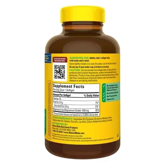 Nature Made Extra Strength Magnesium 400 mg., 180 Softgels - Image 3