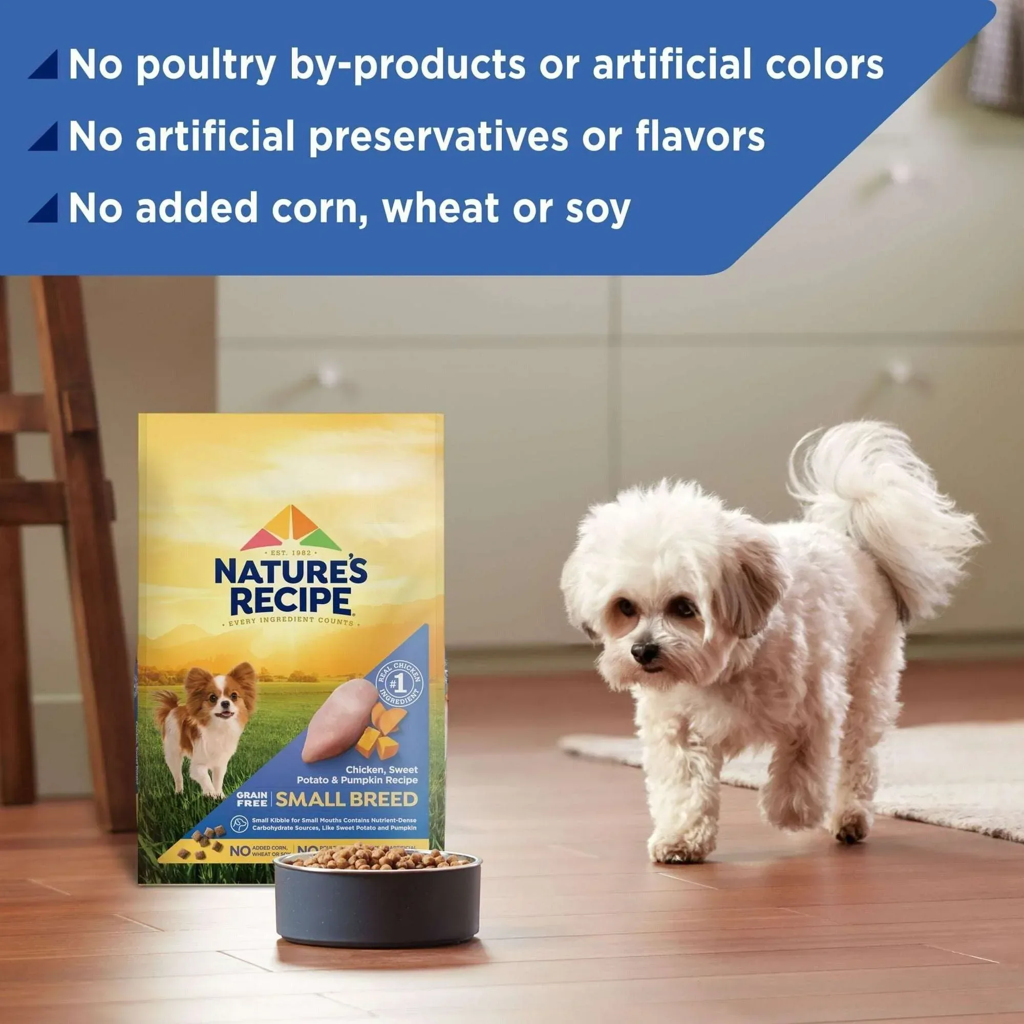 Nature′s Recipe Small Breed Grain Free Chicken, Sweet Potato & Pumpkin Dry Dog Food - Image 3