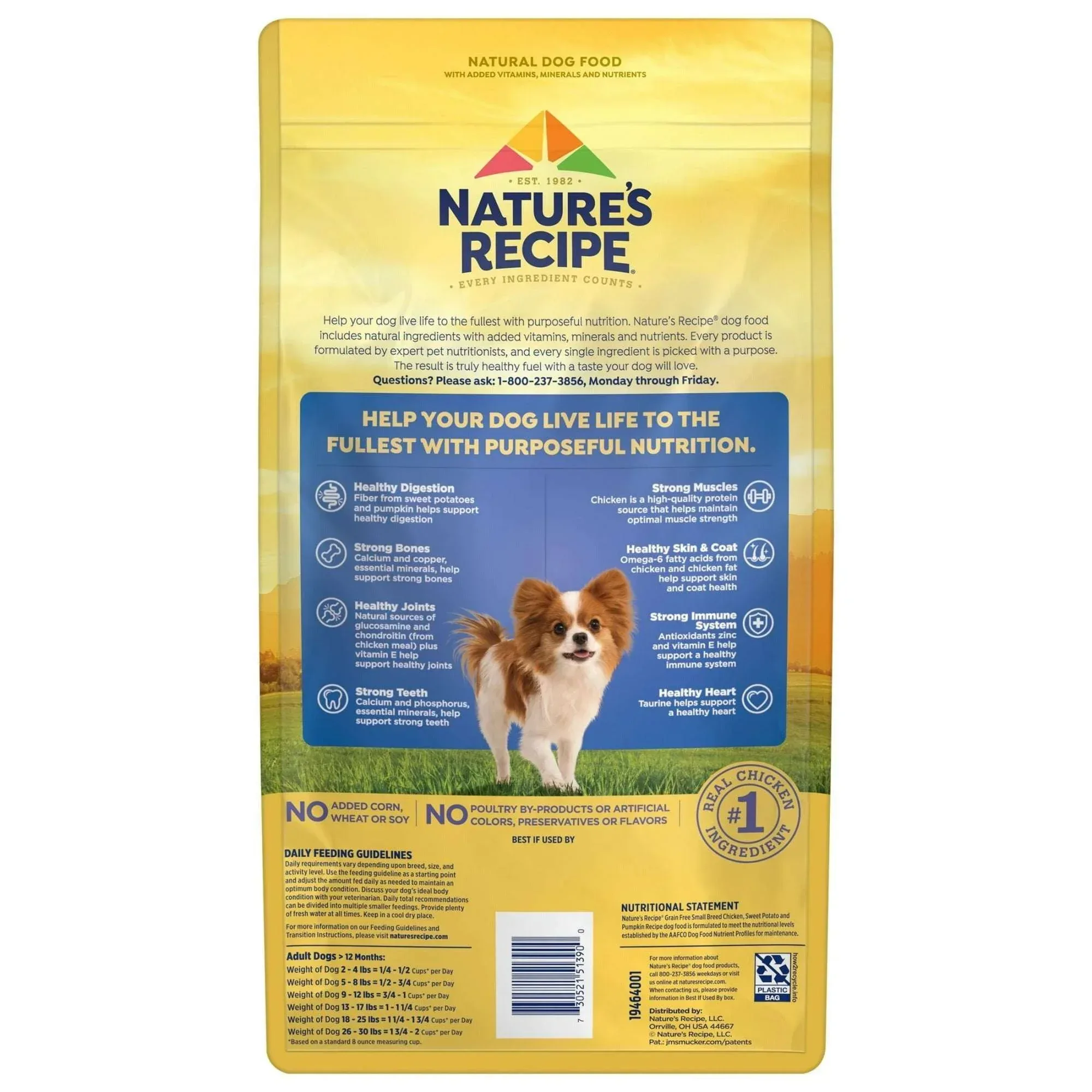 Nature′s Recipe Small Breed Grain Free Chicken, Sweet Potato & Pumpkin Dry Dog Food - Image 5