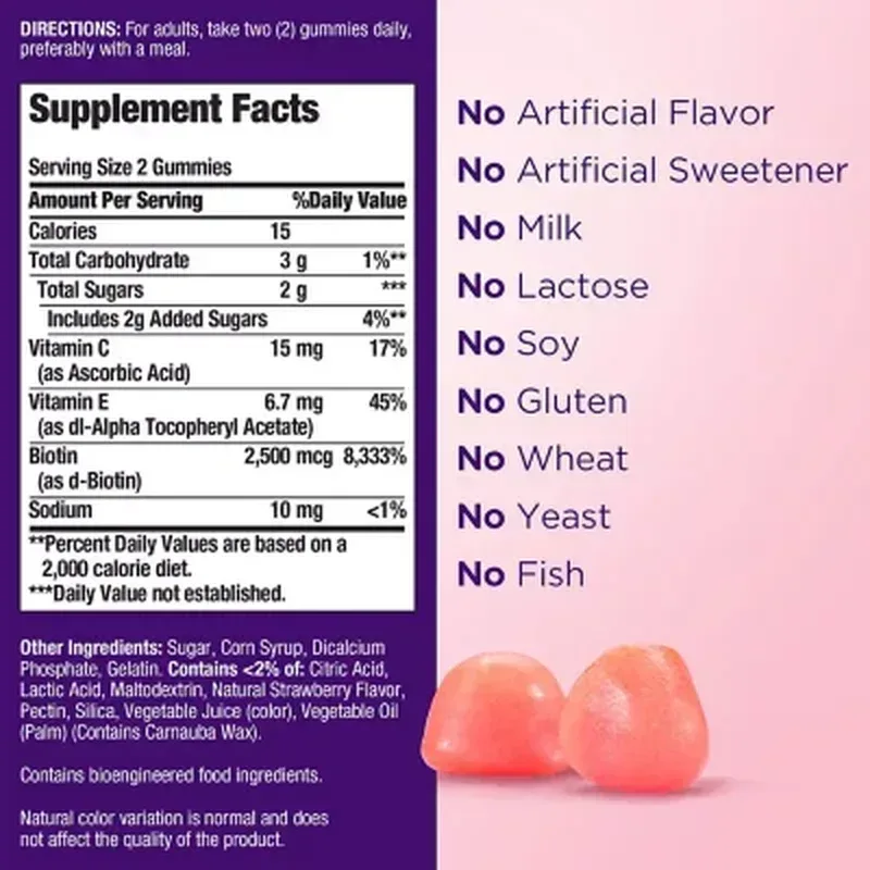 Nature'S Bounty Hair, Skin, and Nails Vitamin Gummies with Biotin (230 Ct.) - Image 2