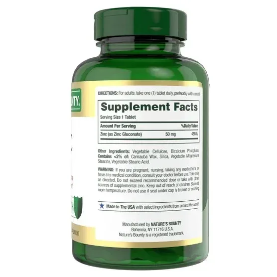 Nature's Bounty Zinc 50 mg, 400 Caplets - Image 4